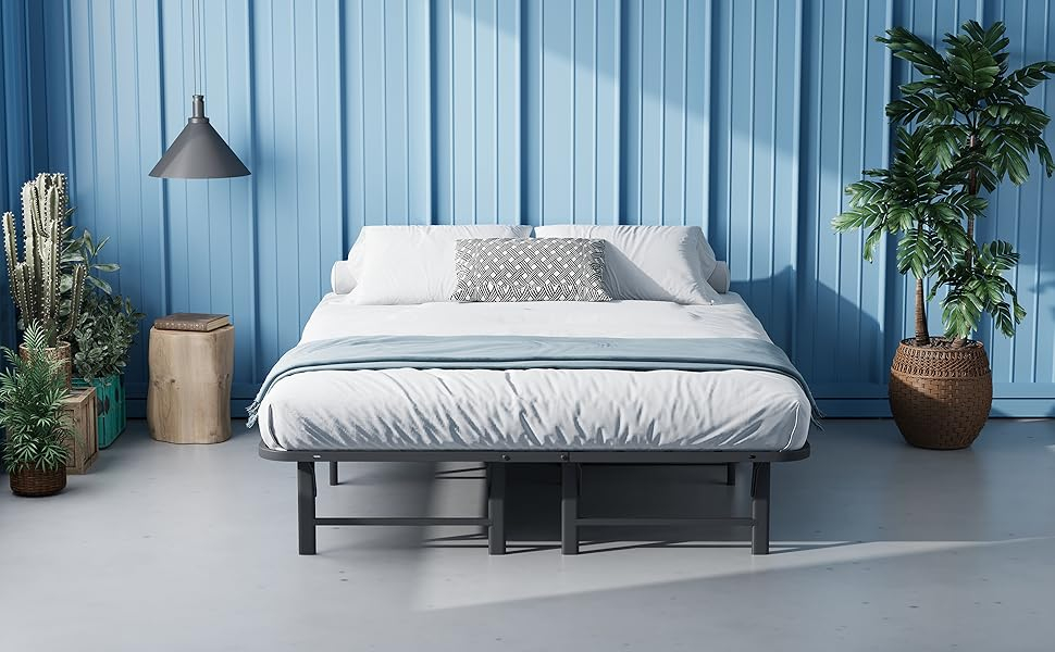 Amazon.com: Auroral Zone 16In Folding Full Size Bed Frame No Box Spring ... for Space-saving solutions for small bedrooms with collapsible full size bed frames