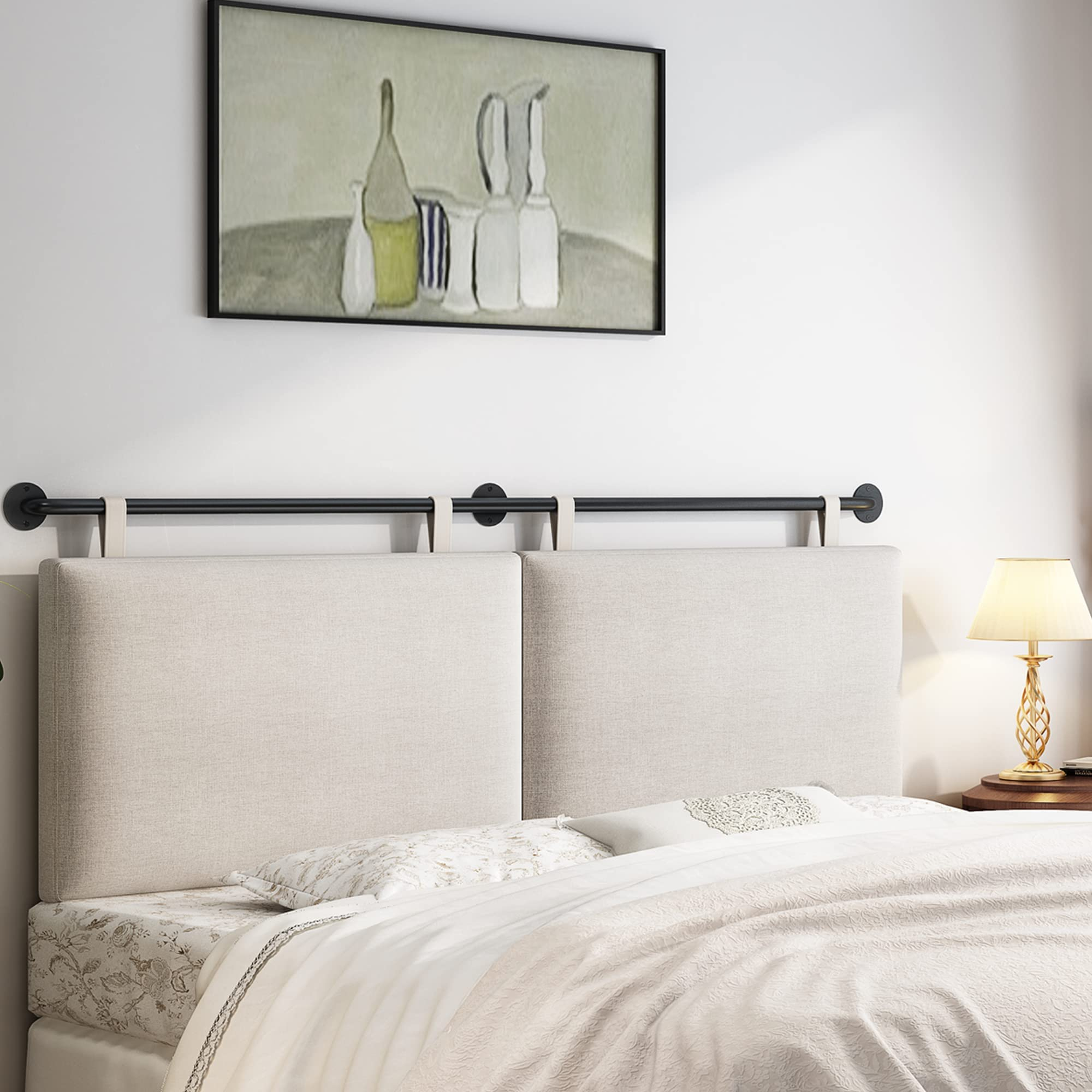 Amazon.com - Bshomgi King Headboard Wall Mounted Headboard King For Bed ... in Living Well with Less Space Creative Solutions Using King Size Wall Mount Headboards