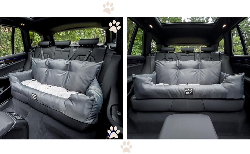 Amazon.com : Bullyface Dog Bed For Car Backseat – Xl Dog Bed Car Seat ... for Essential features to look for in car dog beds for long trips