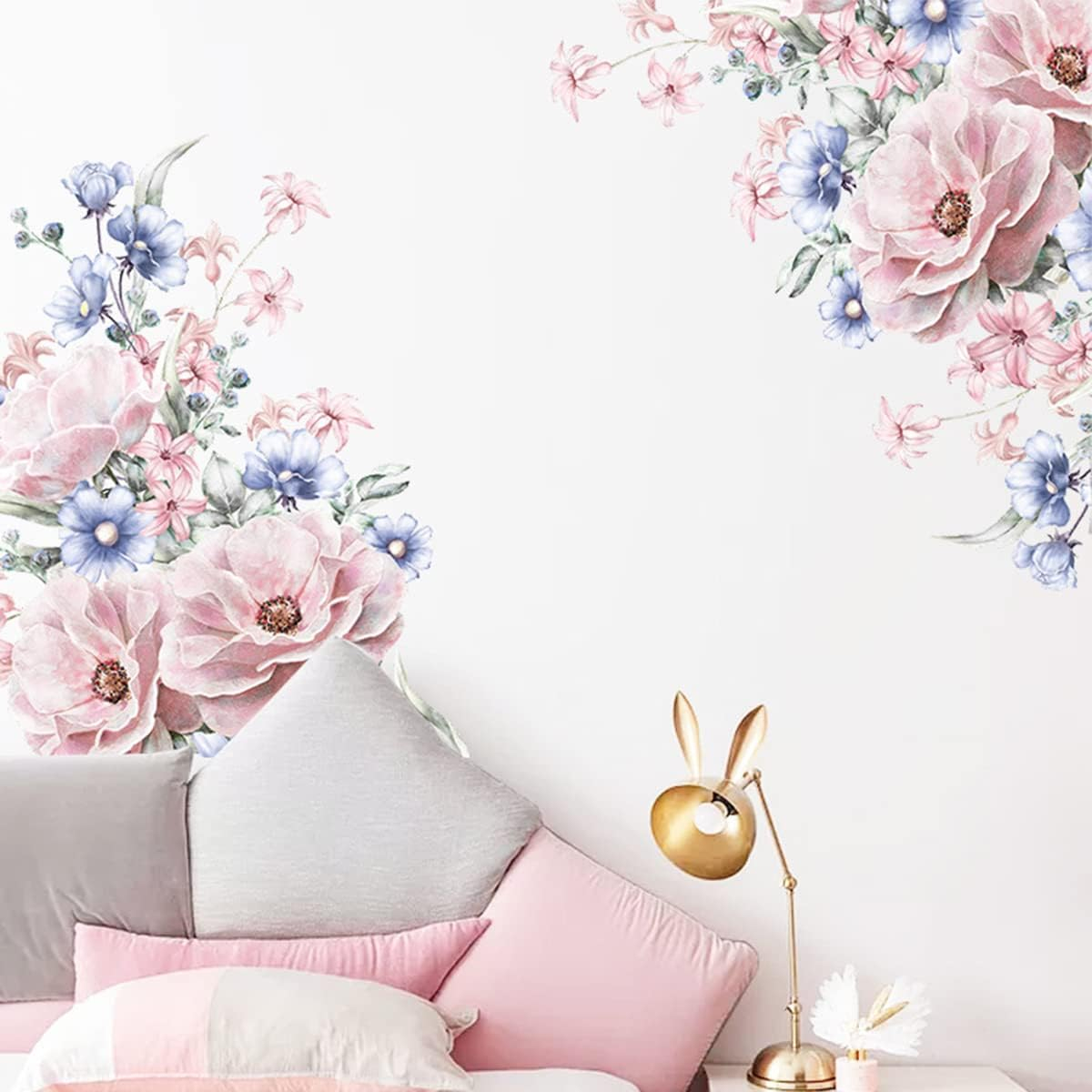 Amazon.com: Decalmile Large Dahlia Flower Wall Decals Gifts For Mom ... pertaining to Flower Wall Decals For Bedroom