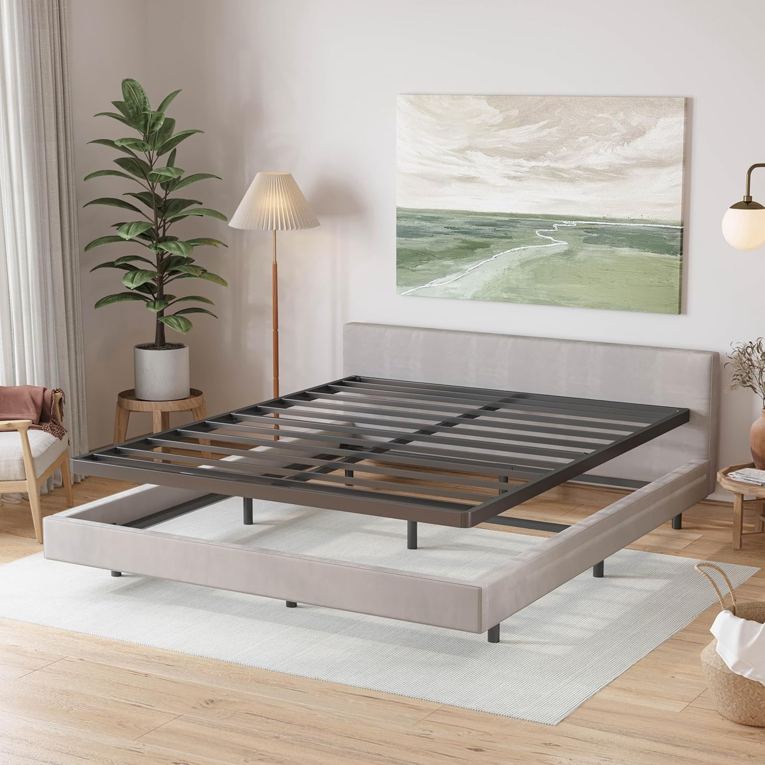 Amazon.com: Ezbeds Queen-Box-Spring, Bunkie Board Queen, 2 Inch Box ... throughout 2 Piece Box Spring For Queen Mattress