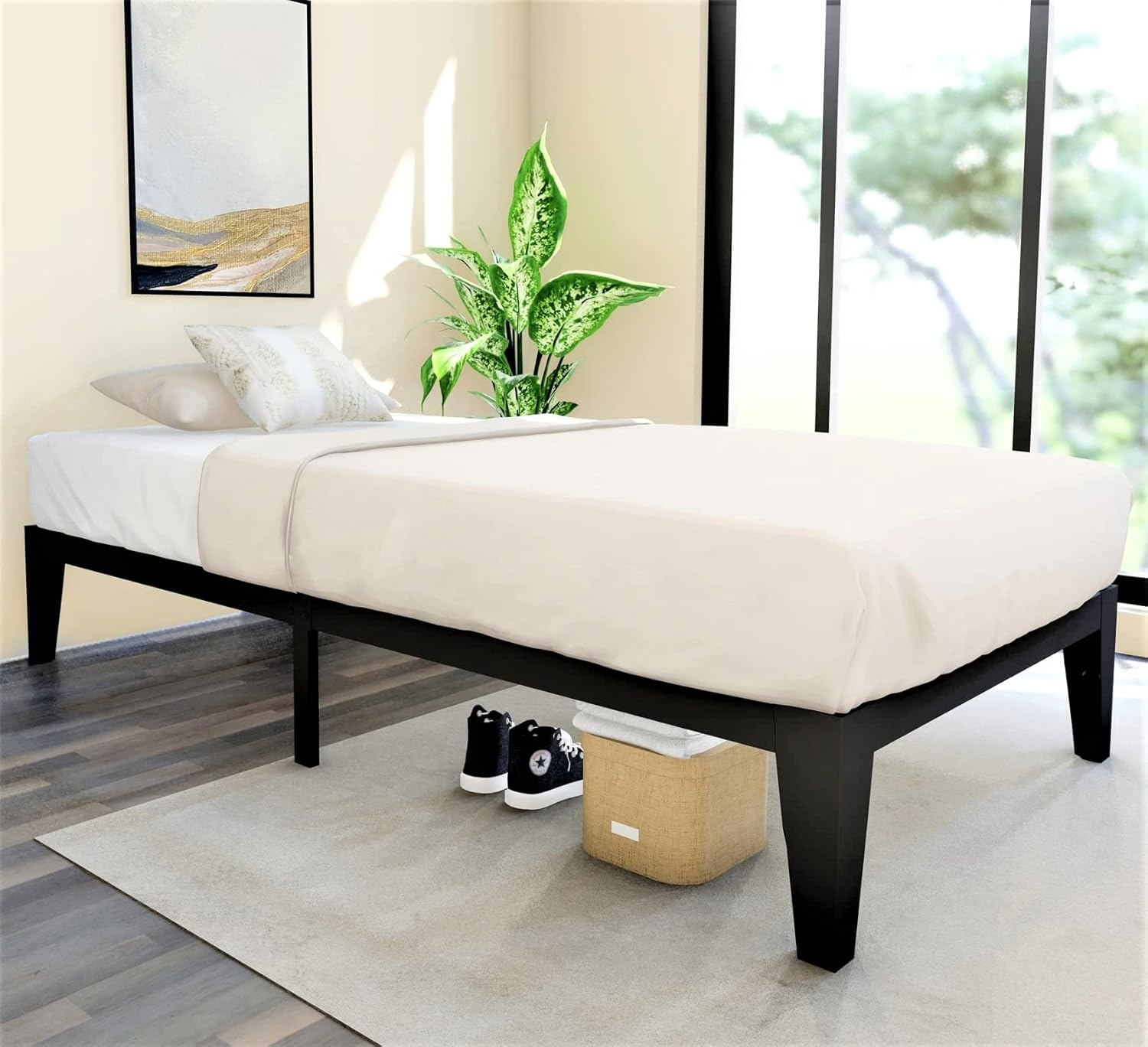 Amazon.com: Firsthomes Twin Bed Frame/Twin Bed/Twin Size Metal Platform ... regarding Steel twin size bed frame assembly guide for DIY enthusiasts and first-time builders