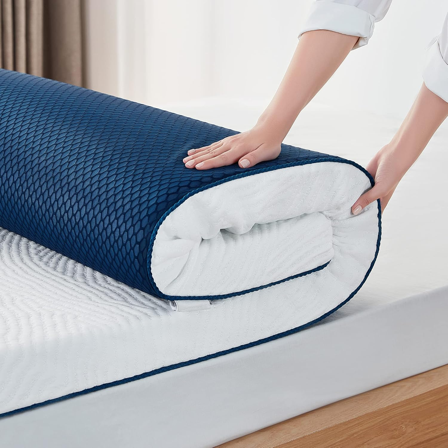 Amazon.com: Linsy Living Full Memory Foam Mattress Topper, 4 Inch ... regarding Seasonal Tips for Maintaining Your 4 Inch Foam Mattress Topper