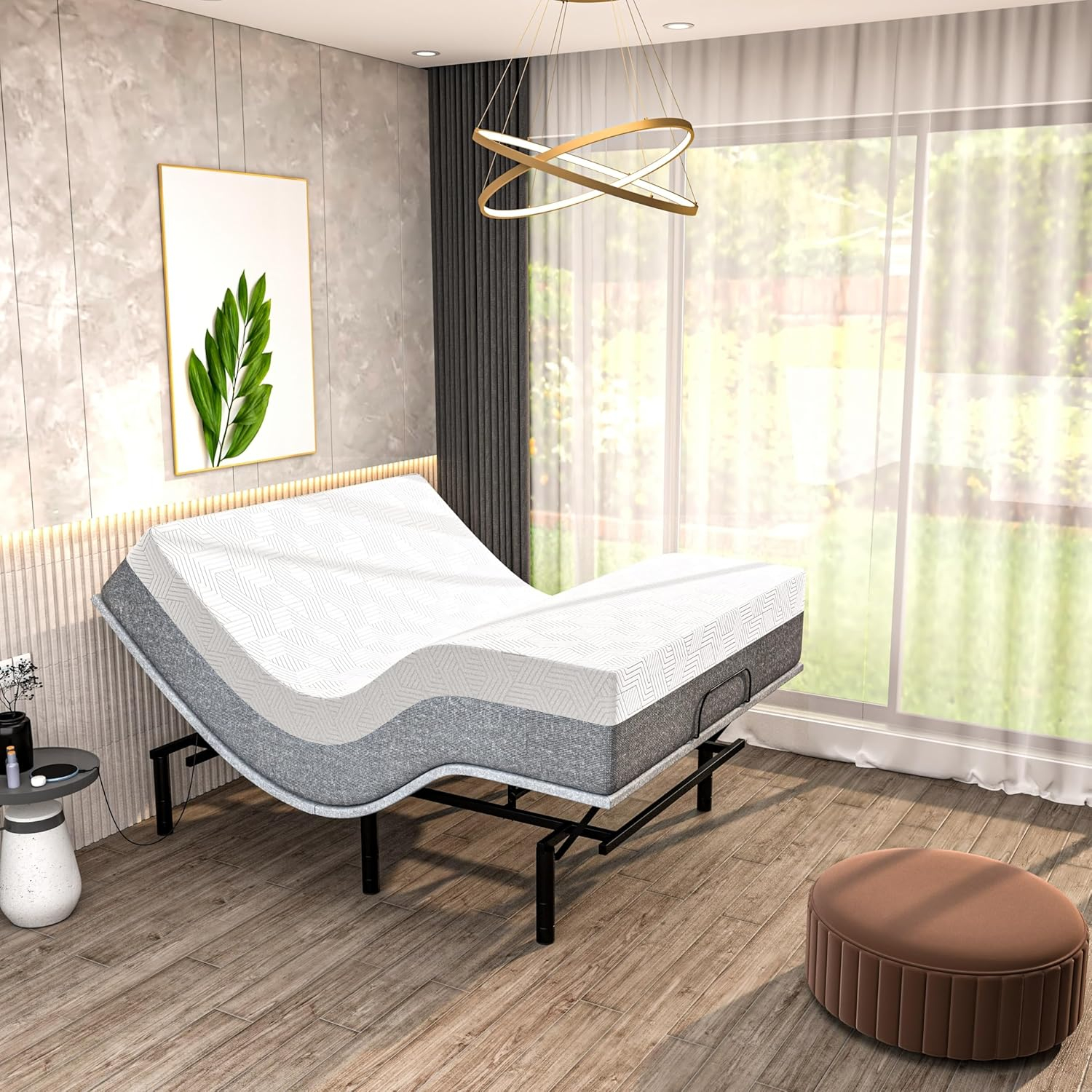 Amazon.com: Sf Twin Xl Electric Adjustable Bed Frame With 10" Hybrid ... inside Adjustable Twin Xl Bed Frame