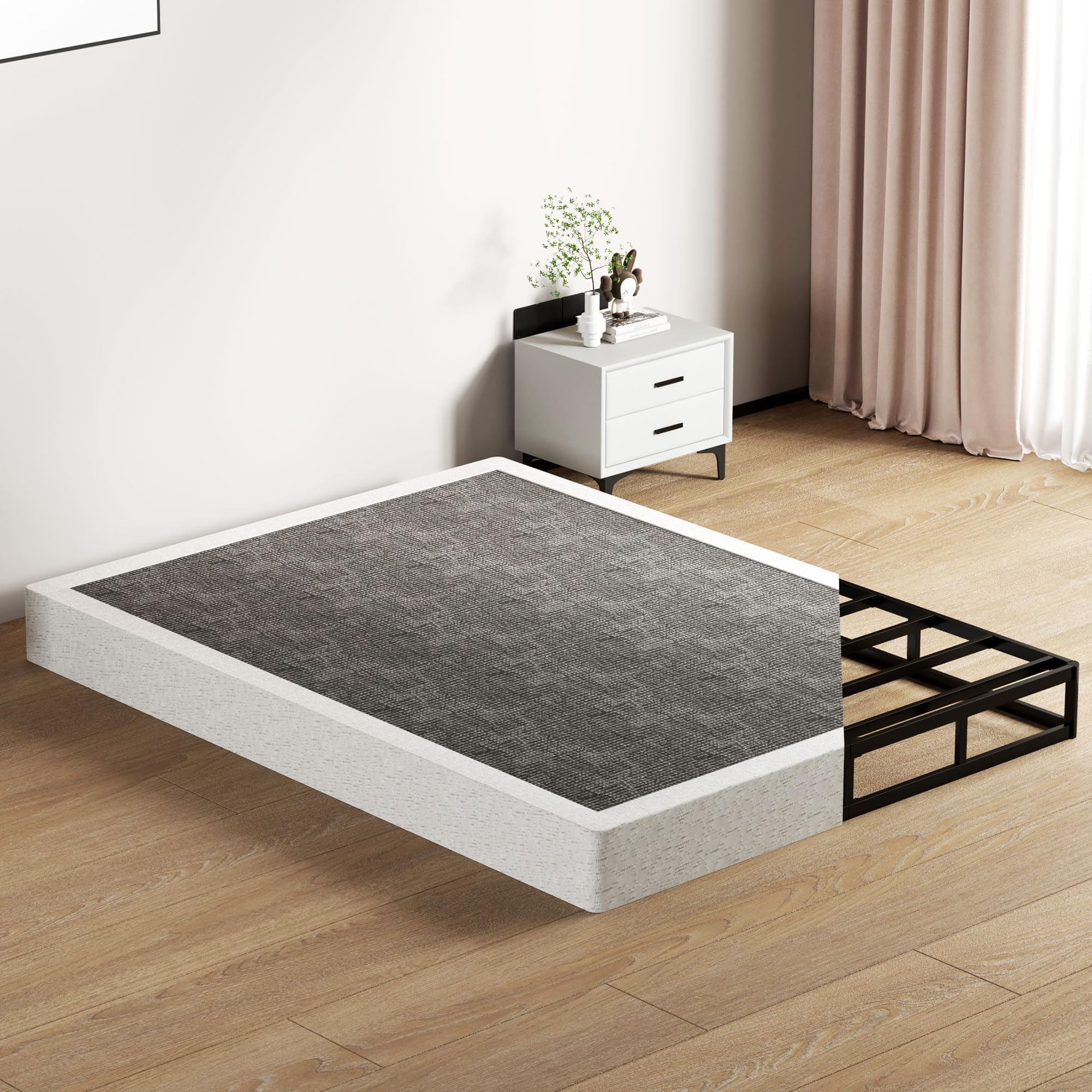 Amazon.com: Shoaned 7 Inch Queen Box Spring - Metal Frame Mattress ... within Foundation For Memory Foam Mattress
