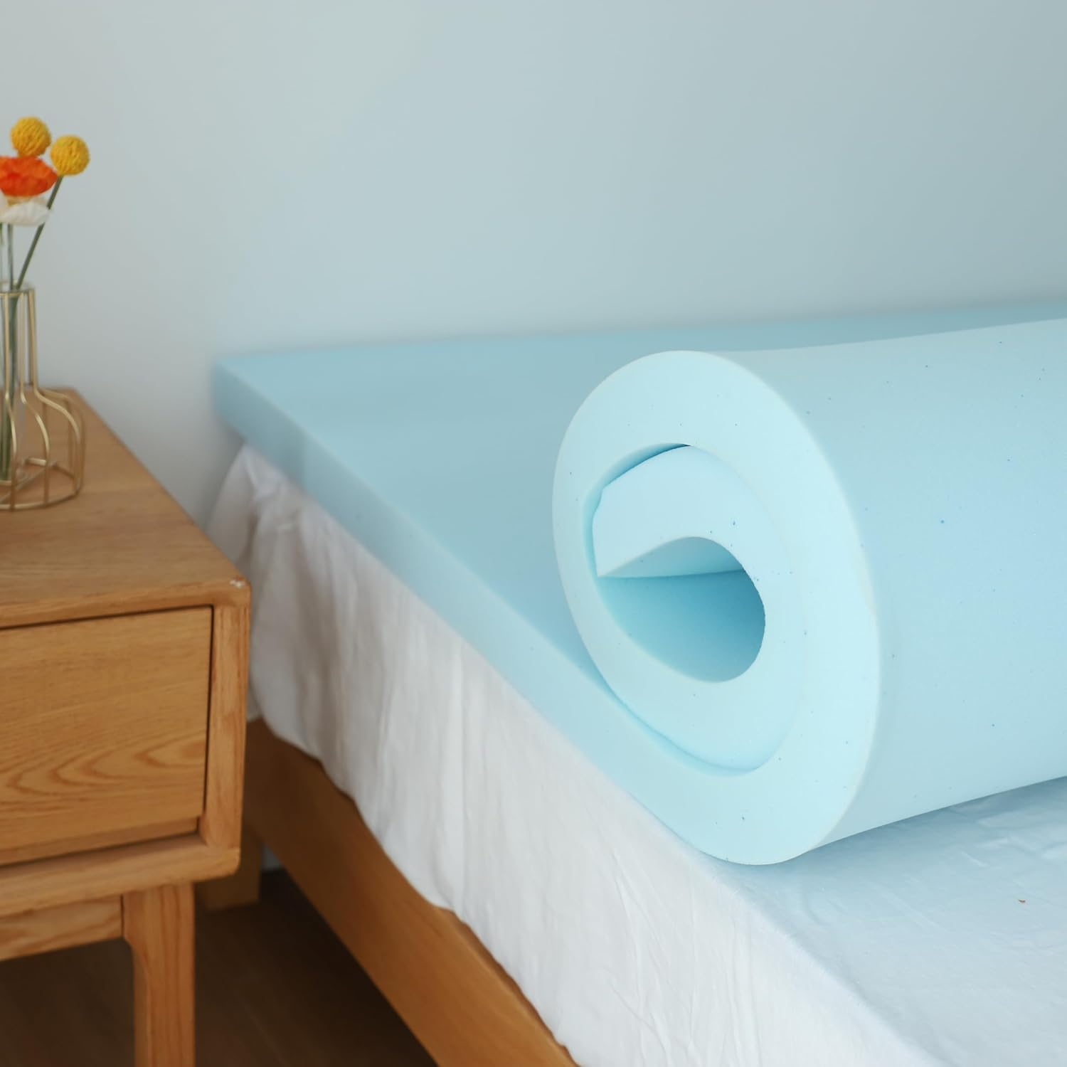 Amazon.com: Simple&Opulence 2 Inch Memory Foam Mattress Topper, Cooling ... with 2 Inch Foam Mattress Pad