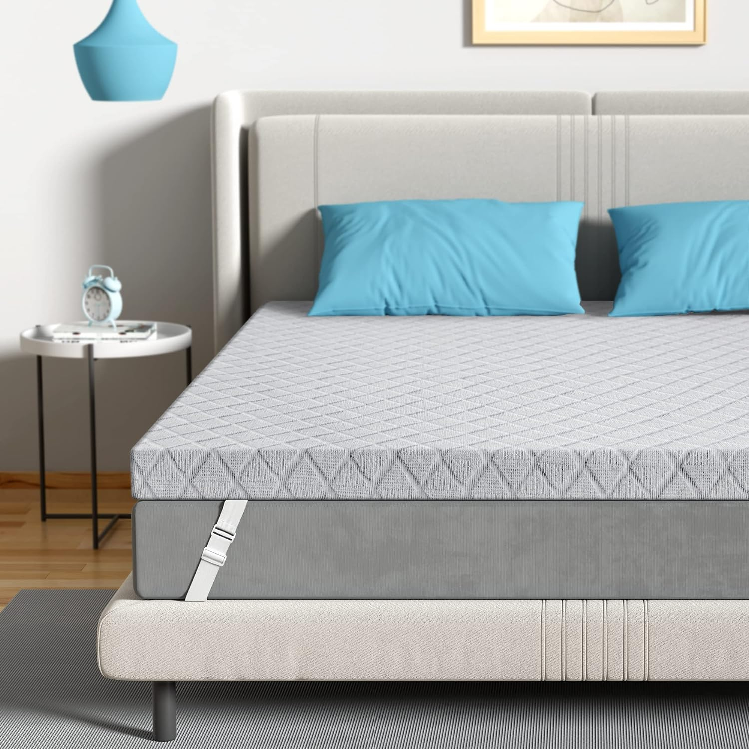 Amazon.com: Sleepmax 4 Inch Extra Firm Mattress Topper Queen - Relieve ... intended for Seasonal Tips for Maintaining Your 4 Inch Foam Mattress Topper