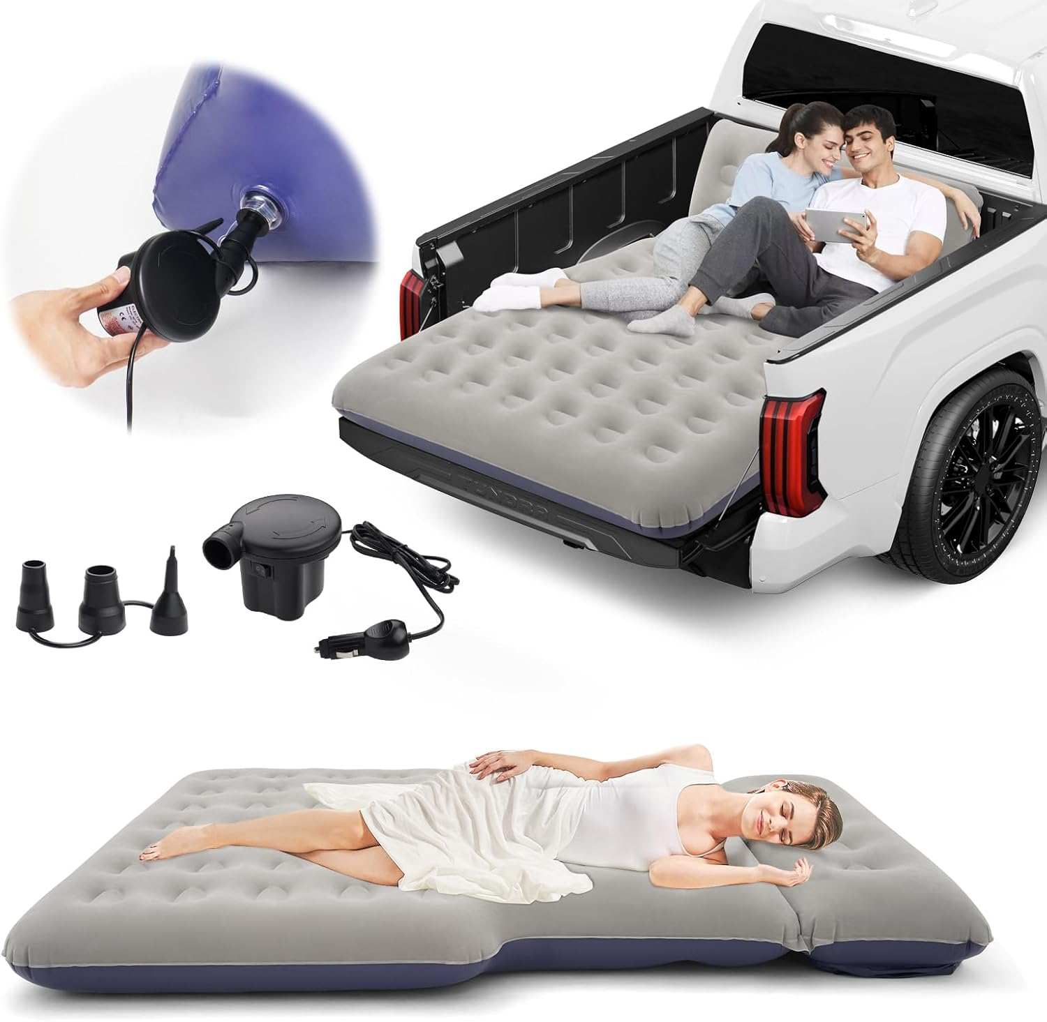Amazon.com : Sunsdrew 2025 Upgraded T*Ruck Air Bed Mattress For 5.5-6 ... pertaining to Blow Up Mattress For Truck