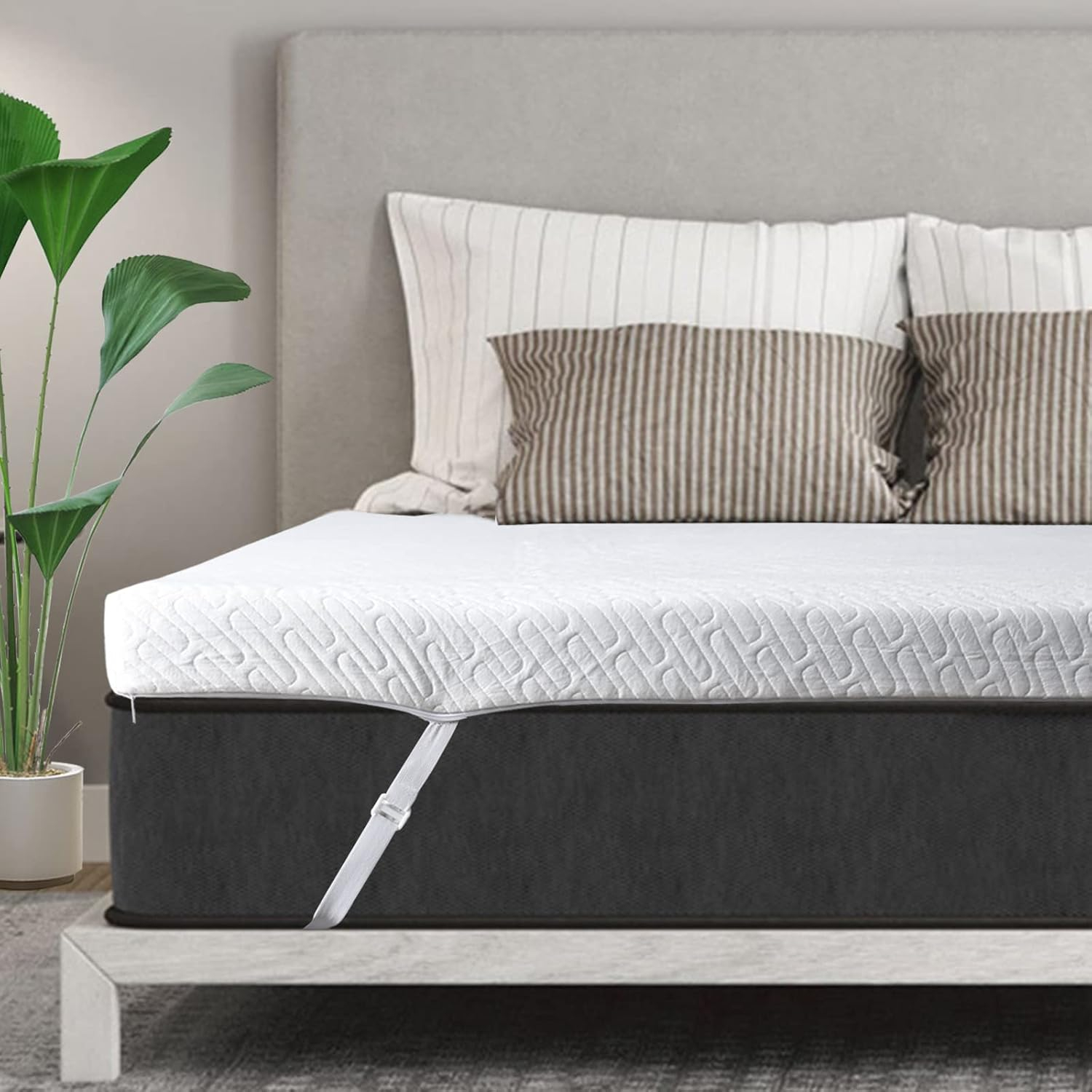 Amazon.com: Valuxe 4 Inch Gel Memory Foam Mattress Topper California ... intended for 4 Inch Memory Foam Mattress Cover