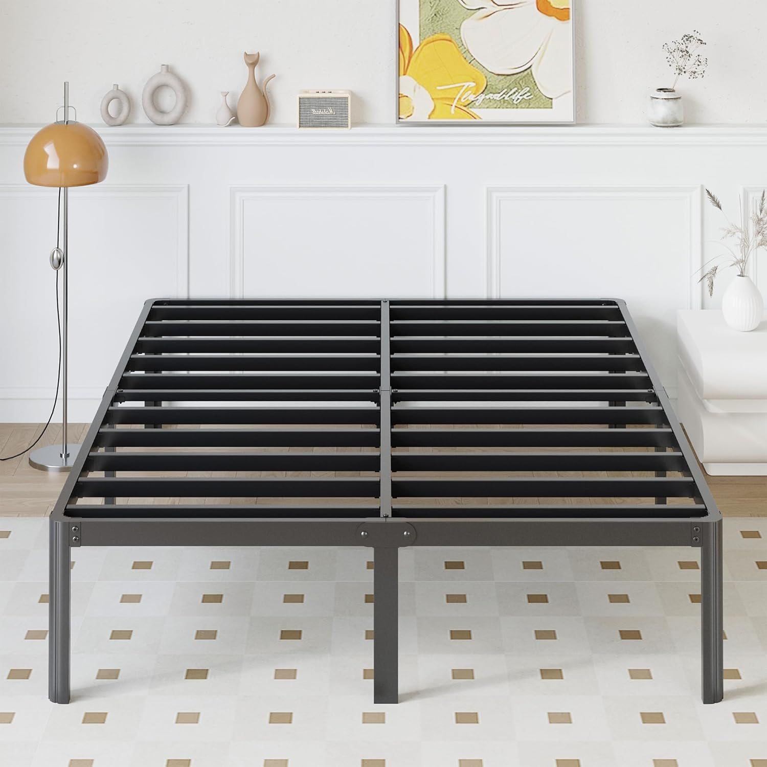 Amazon.com: Yicensen 14 Inch California King Bed Frames No Box Spring ... with regard to Expert insights on maintaining and caring for metal california king bed frames