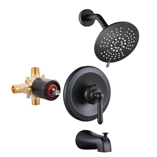 Arcora 6 In. 1-Jet Shower System With Lever Handle And Thermostatic ... throughout Oil Rubbed Bronze Shower Systems