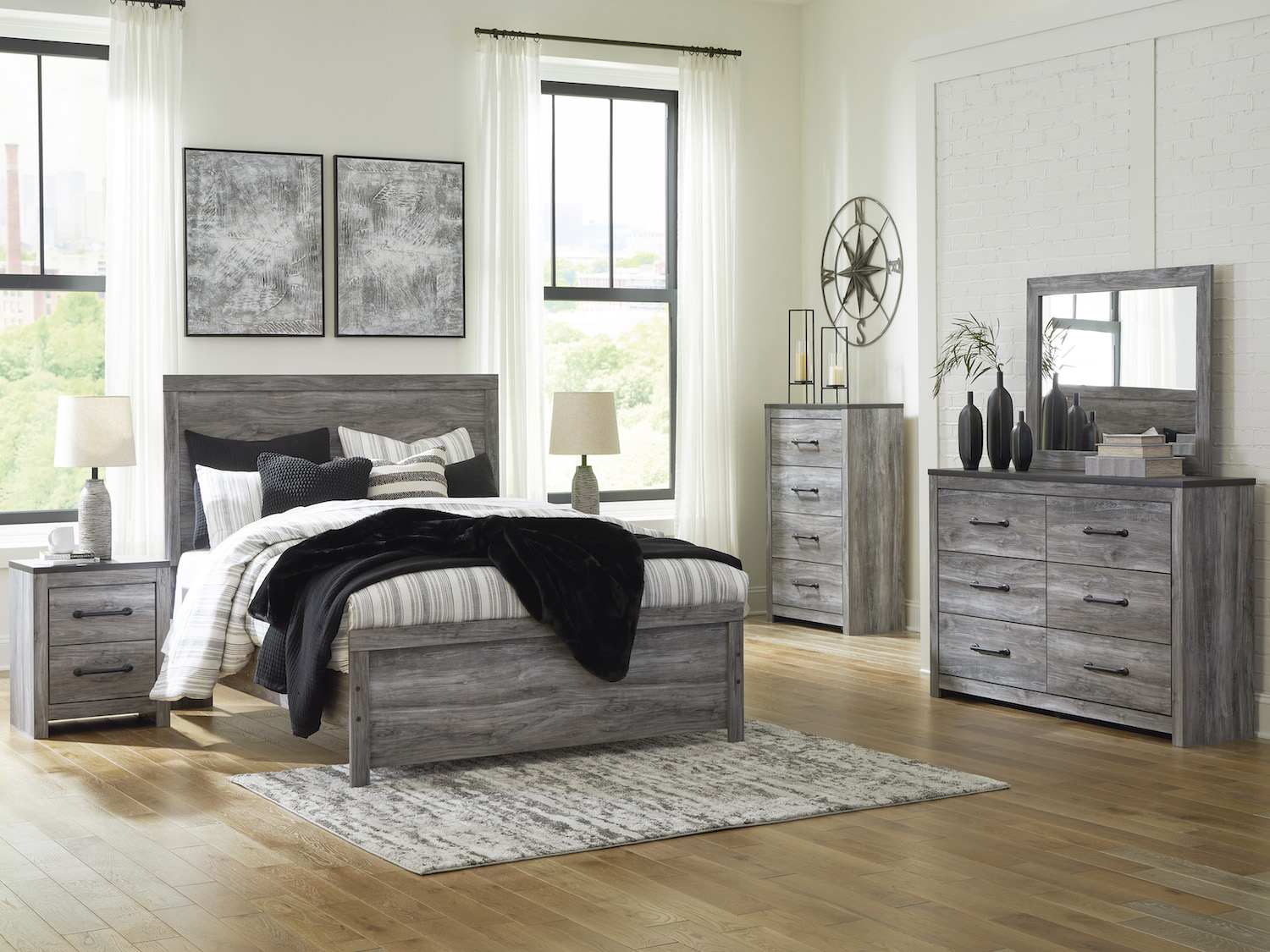 Ashley Bronyan 6 Pc Queen Bed Set - Smoky Gray Finish throughout Making Sense of Ashley Furniture Clearance Bedroom Sets Without Breaking the Bank