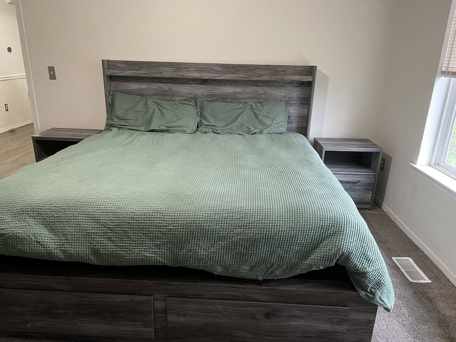 Ashley King/ Ca King Under Bed Storage Series Bed Frame And 2 Night ... intended for Transforming Your Bedroom with Practical Under-Bed Storage for California King Frames