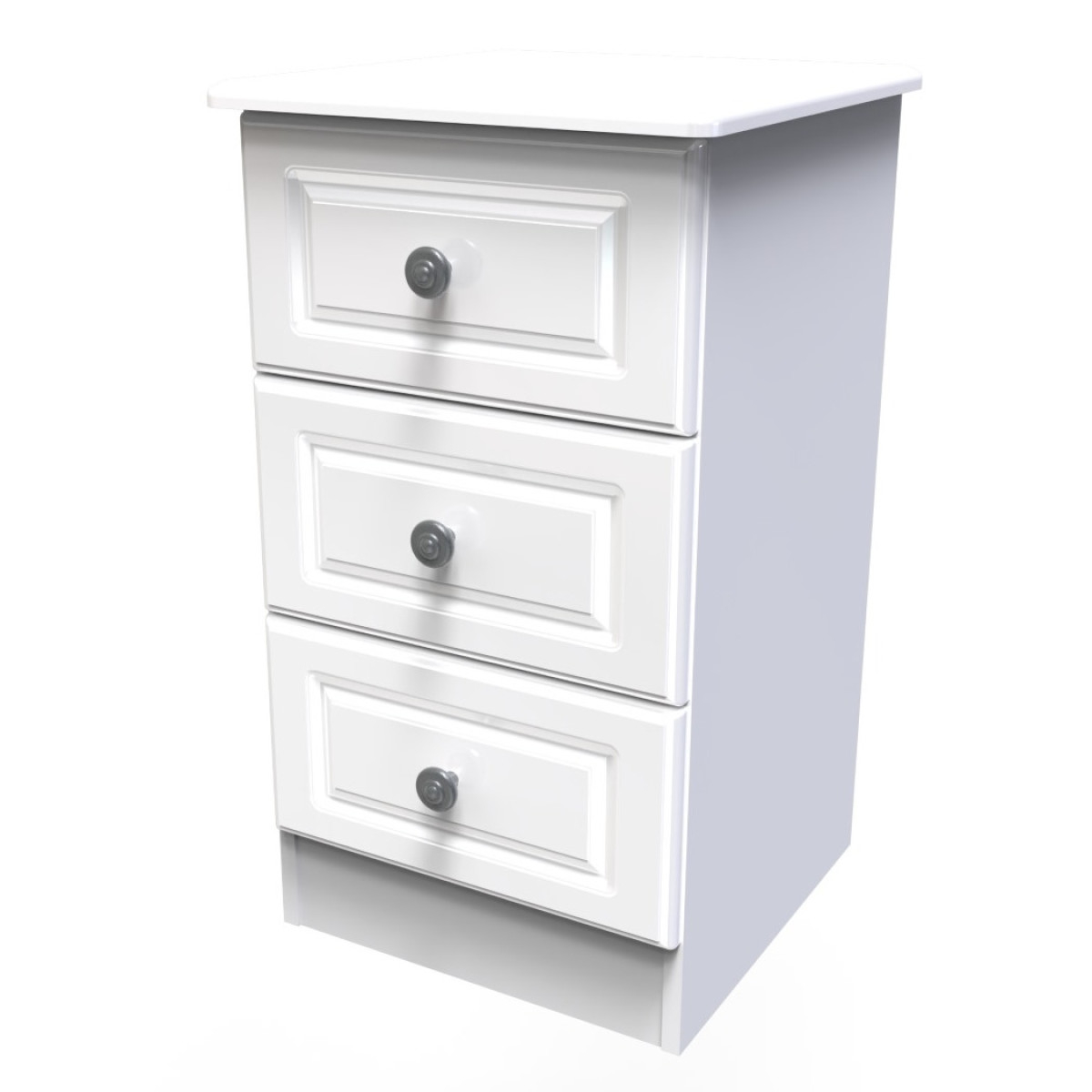 Assembled Bedside Cabinet White Gloss Peebles 3 Drawer Locker in Transform your bedroom with the classic elegance of white 3 drawer bedside cabinets