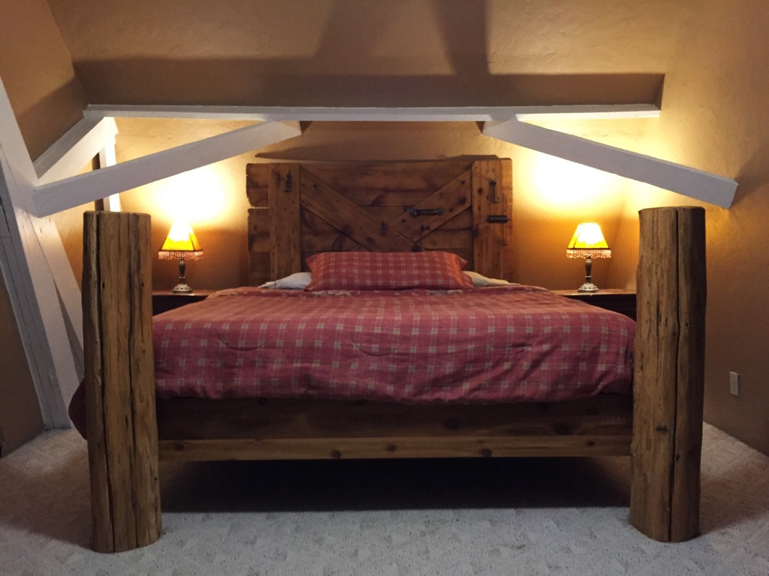 Authentic Rustic Barn Wood King Size Bed Frame And Headboard | Etsy inside How to choose the perfect rustic wood king bed frame for your bedroom