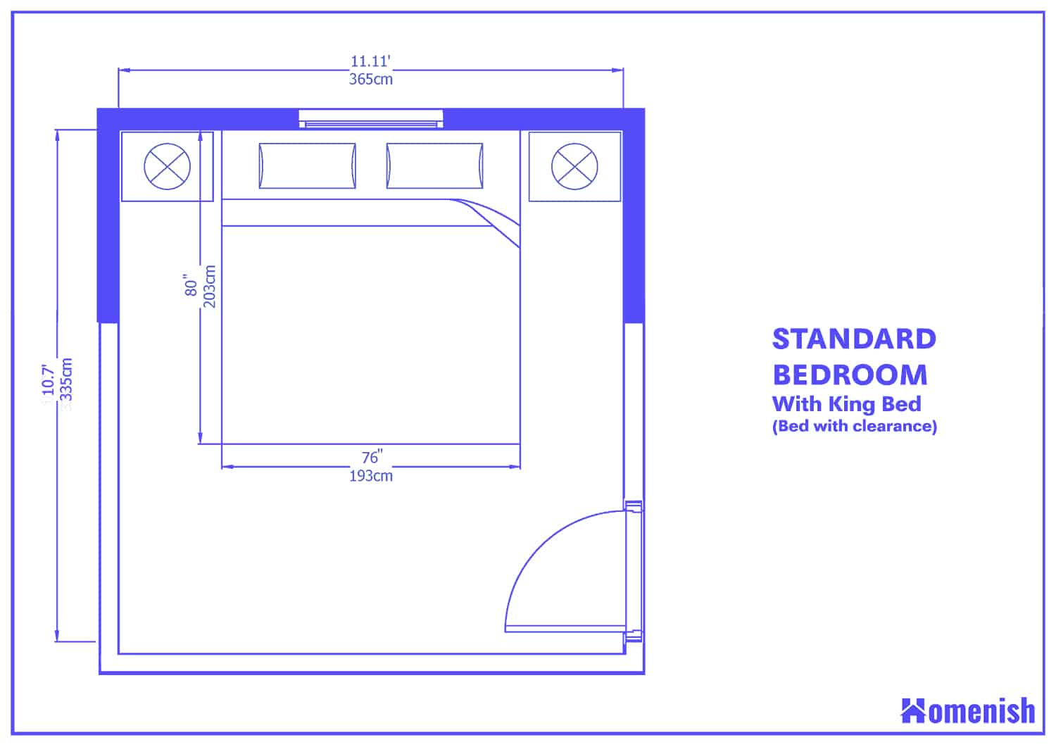 Average Bedroom Size And Layout Guide (With 9 Designs) - Homenish intended for King Size Bed On Clearance