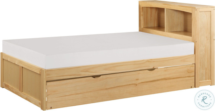 Bartly Natural Pine Twin Bookcase Bed With Twin Trundle From ... inside Creating Comfortable Sleeping Areas with Twin Bookcase Bed and Trundle
