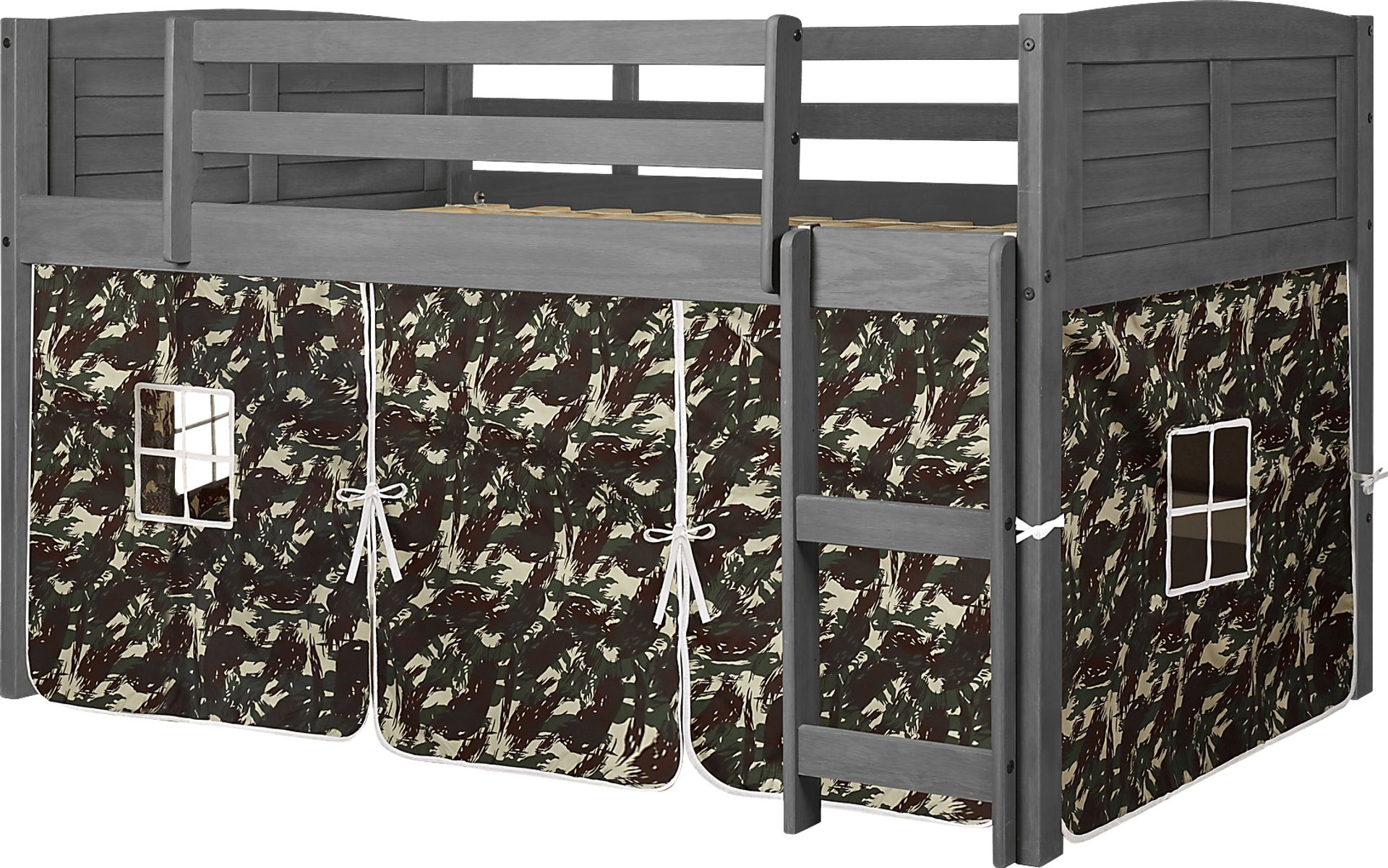 Beland Gray Twin Loft Bed With Tent | Rooms To Go regarding Everything You Need to Know About Bed Tent for Loft Bed Design