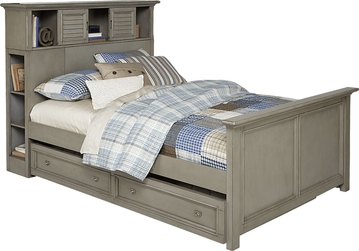 Belmar Gray 4 Pc Twin Bookcase Trundle Bed | Rooms To Go intended for Creating Comfortable Sleeping Areas with Twin Bookcase Bed and Trundle