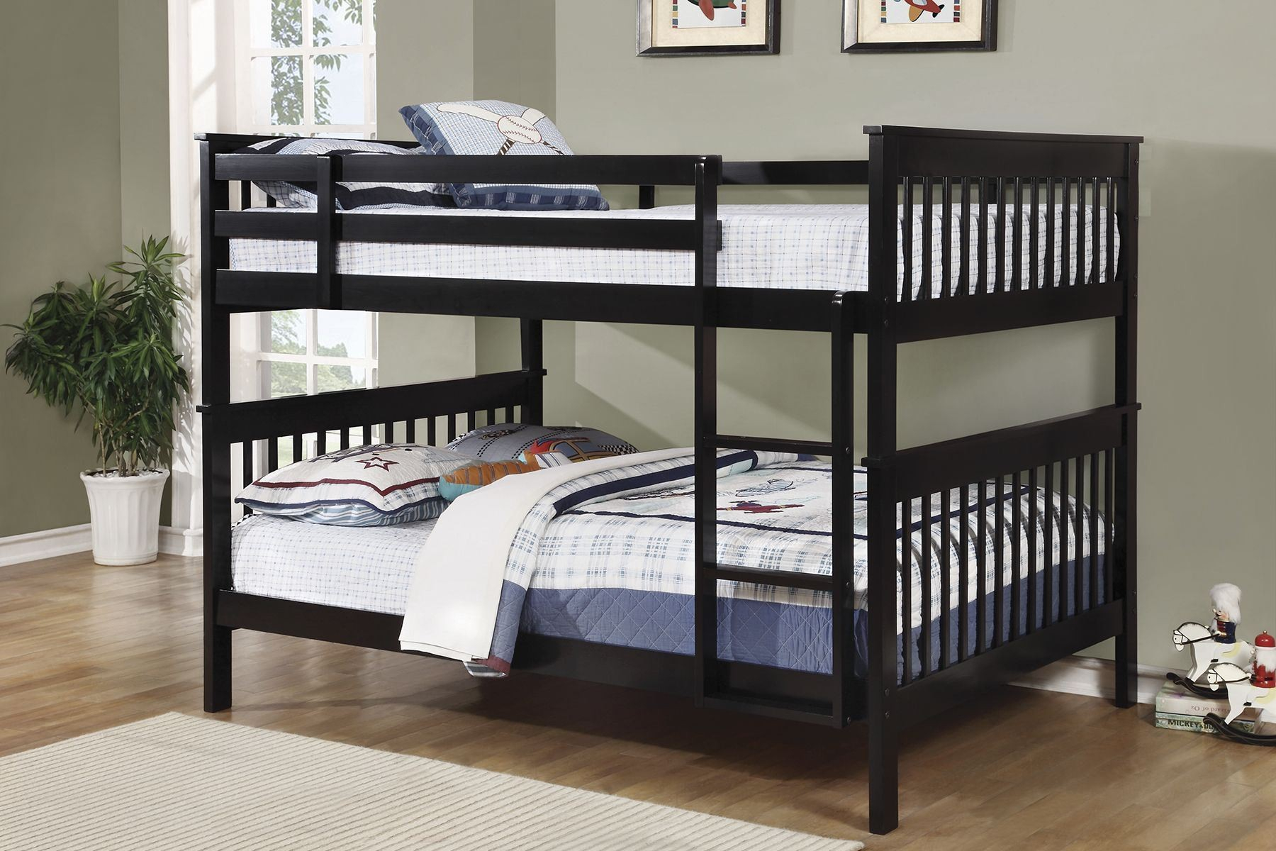 Black Full Over Full Bunk Bed From Coaster | Coleman Furniture pertaining to Safe and Comfortable Bunk Bed Solutions with Full Size Mattresses