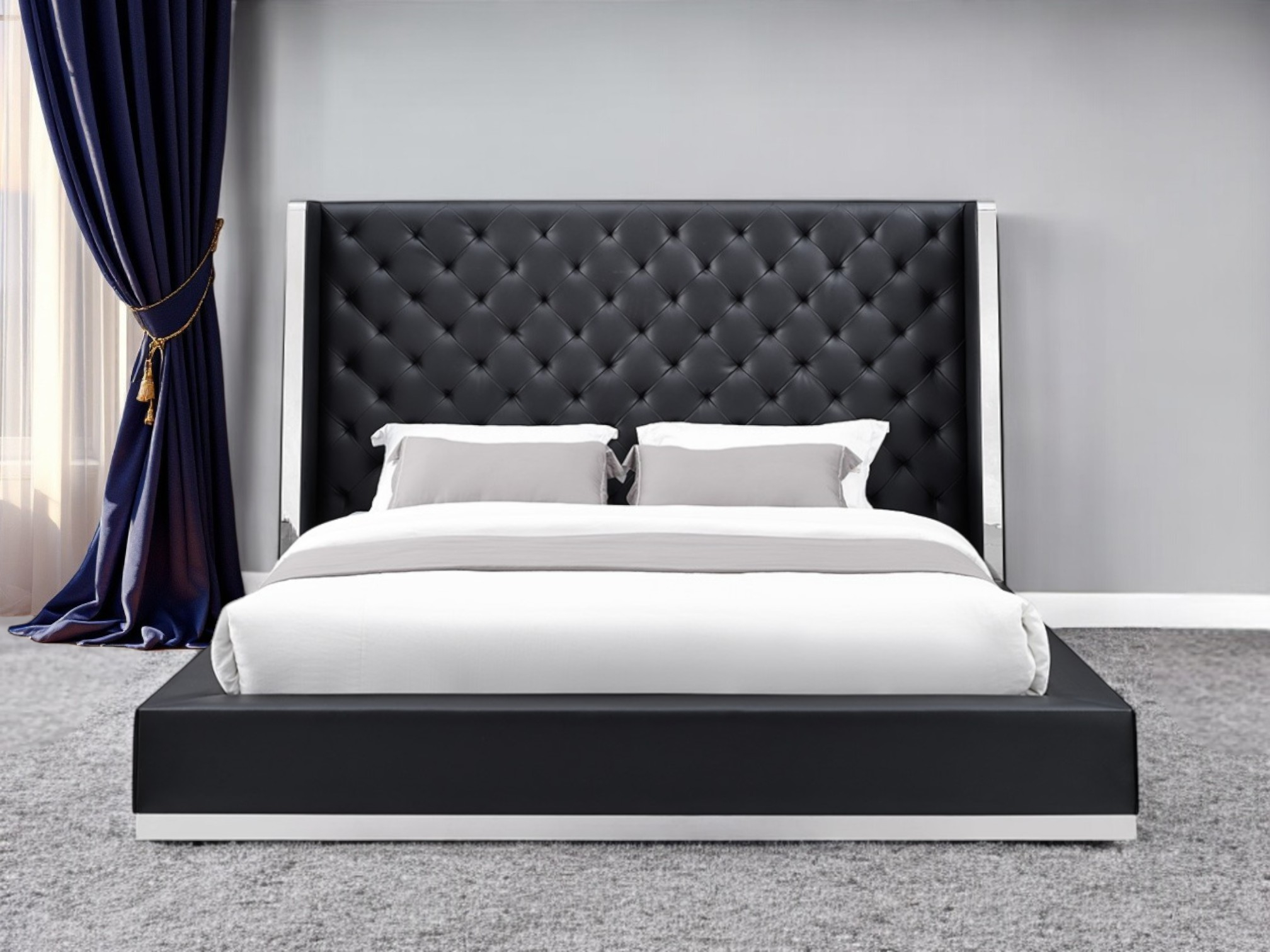 Black Tufted Faux Leather King Bed Frame pertaining to Why faux leather king bed frames are becoming a popular choice among modern homeowners