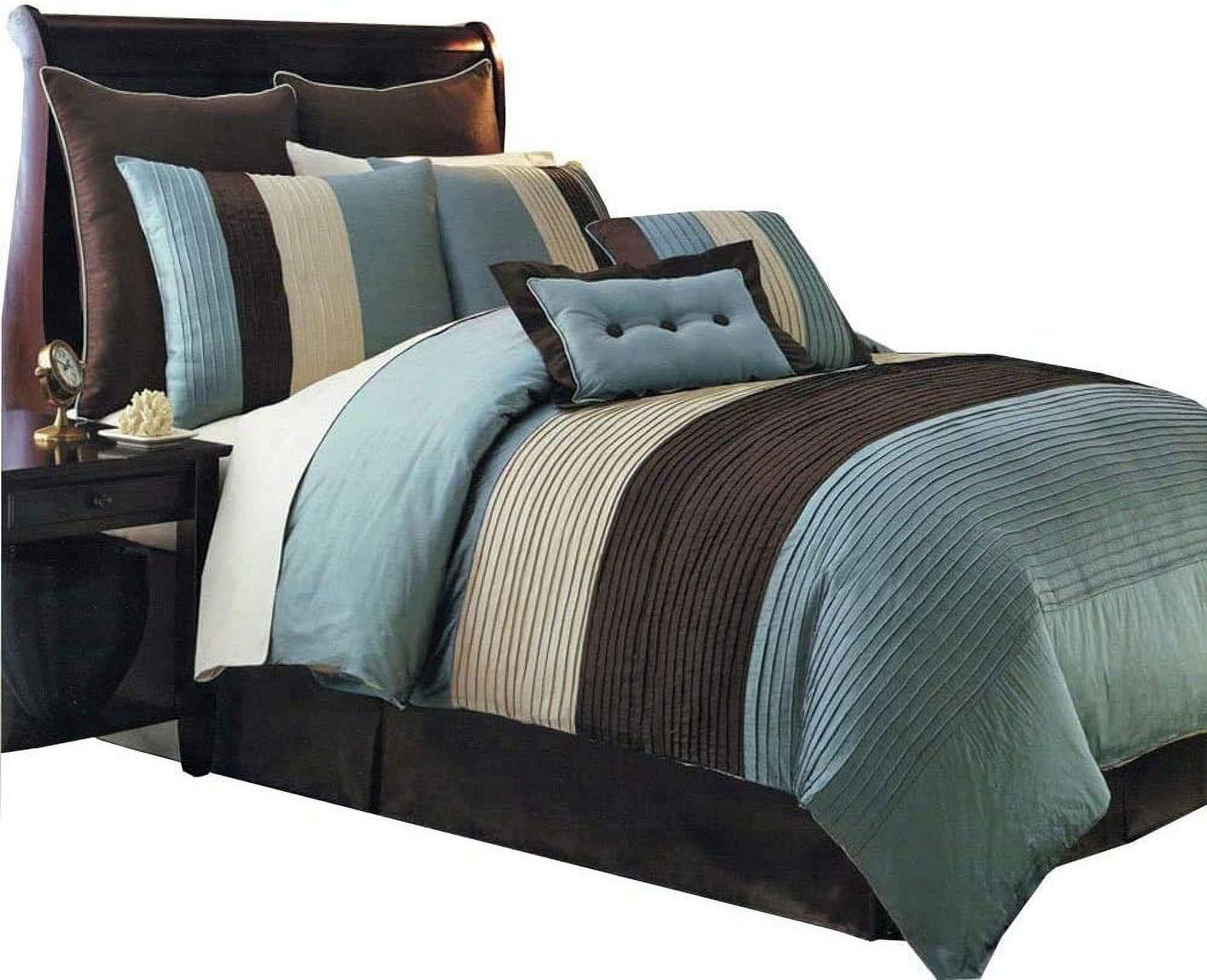 Blue Hudson Luxury 8-Piece, Olympic Queen Size Comforter Set - Walmart.com with regard to Expert insights into selecting the best 8 piece queen bed set for comfort