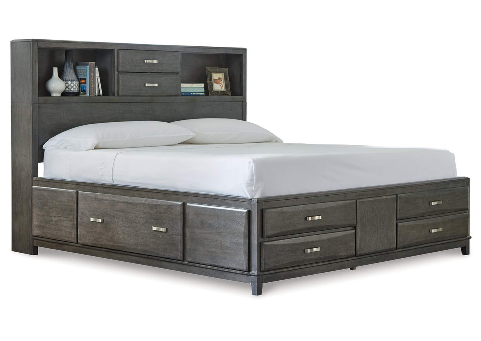 Caitbrook California King Storage Bed With 8 Drawers in California King Bedframe With Storage