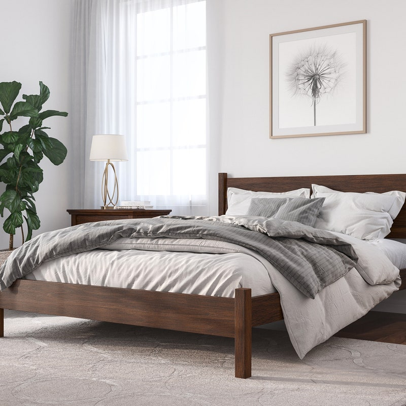 California King Bed - Etsy for Exploring the durability and quality factors of california king wooden bed frames