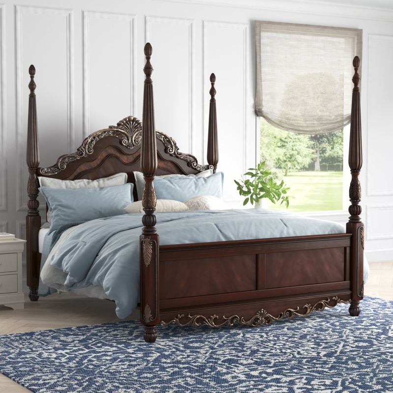 Ceja Solid Wood Four Poster Bed - Designer Review & Photo within Solid Wood Four Poster Bed