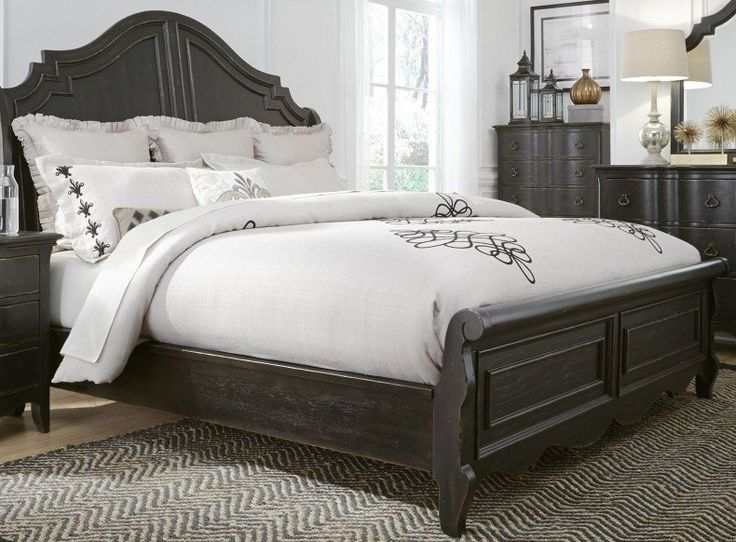 Chesapeake Antique Black King Sleigh Bed | Bedroom Furniture Sets ... intended for Maximizing comfort and style with a quality king sleigh bedroom set