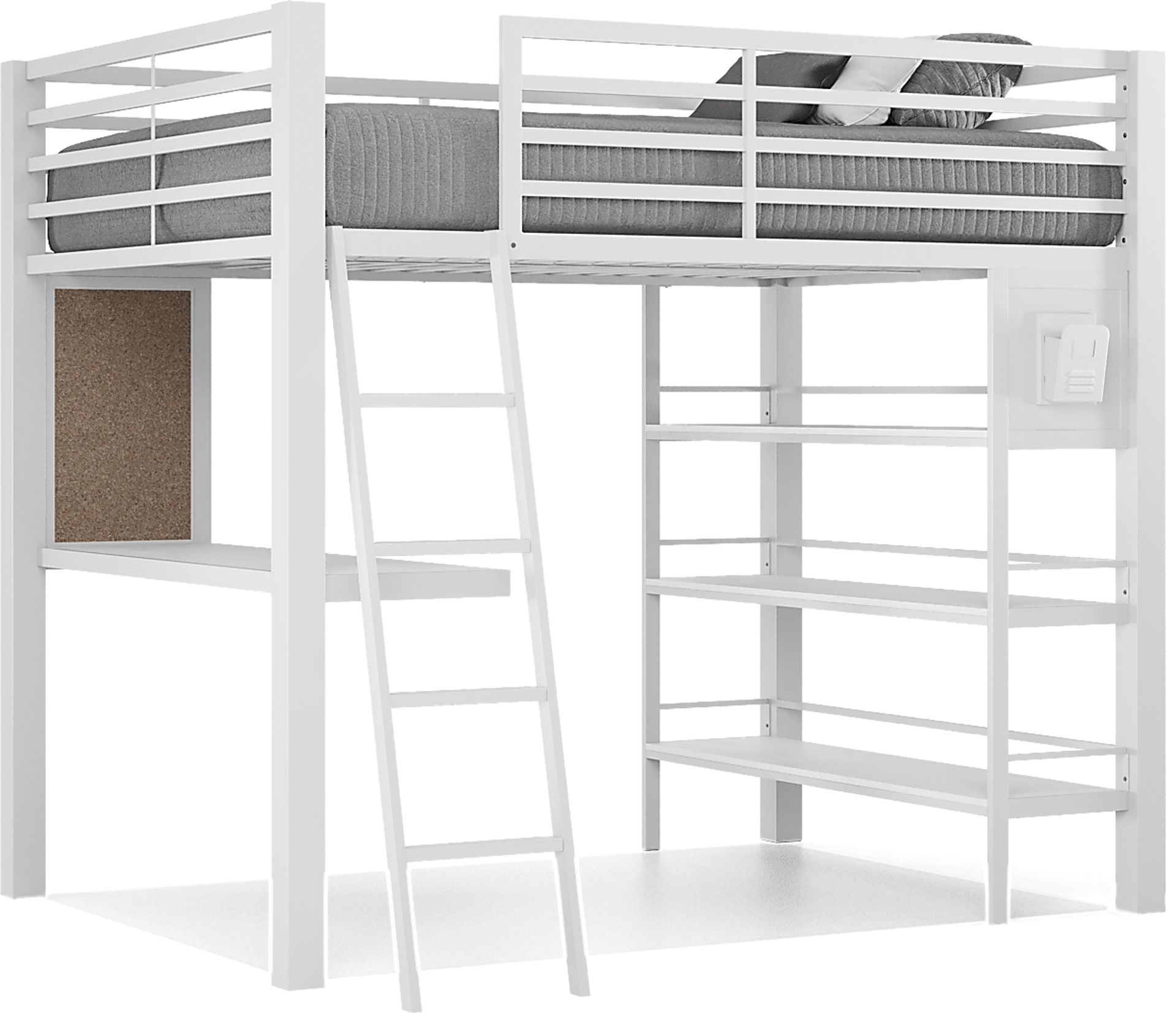 Colefax Avenue White Colors,White Full Loft Bed With Desk & Bookcase ... pertaining to Building the ideal study nook in your bedroom with loft bed configurations