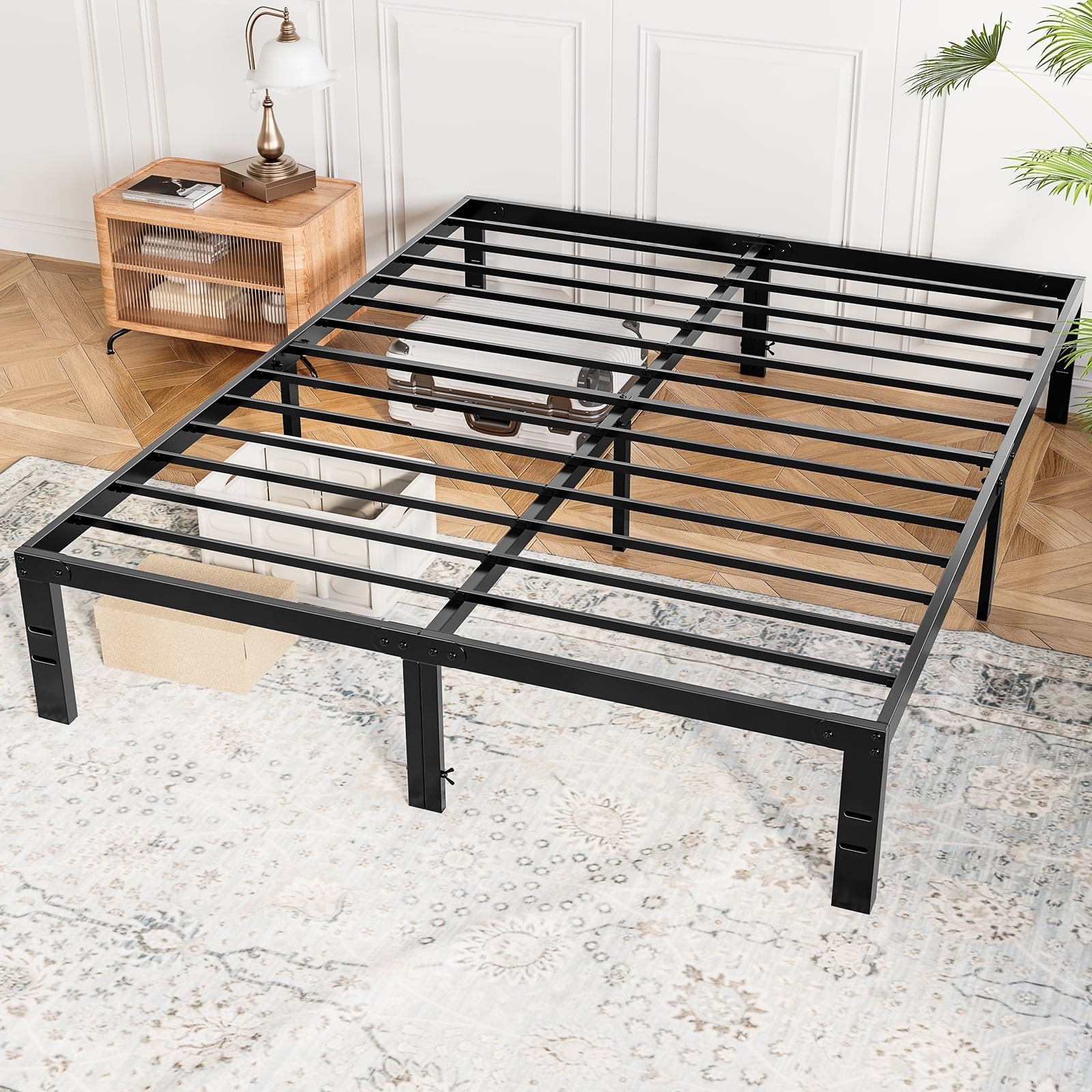 Concetta 14" King Bed Frame, Heavy Duty Metal Bed Frame With Underbed ... throughout How to choose the right heavy duty metal bed frame king for long-term comfort and support