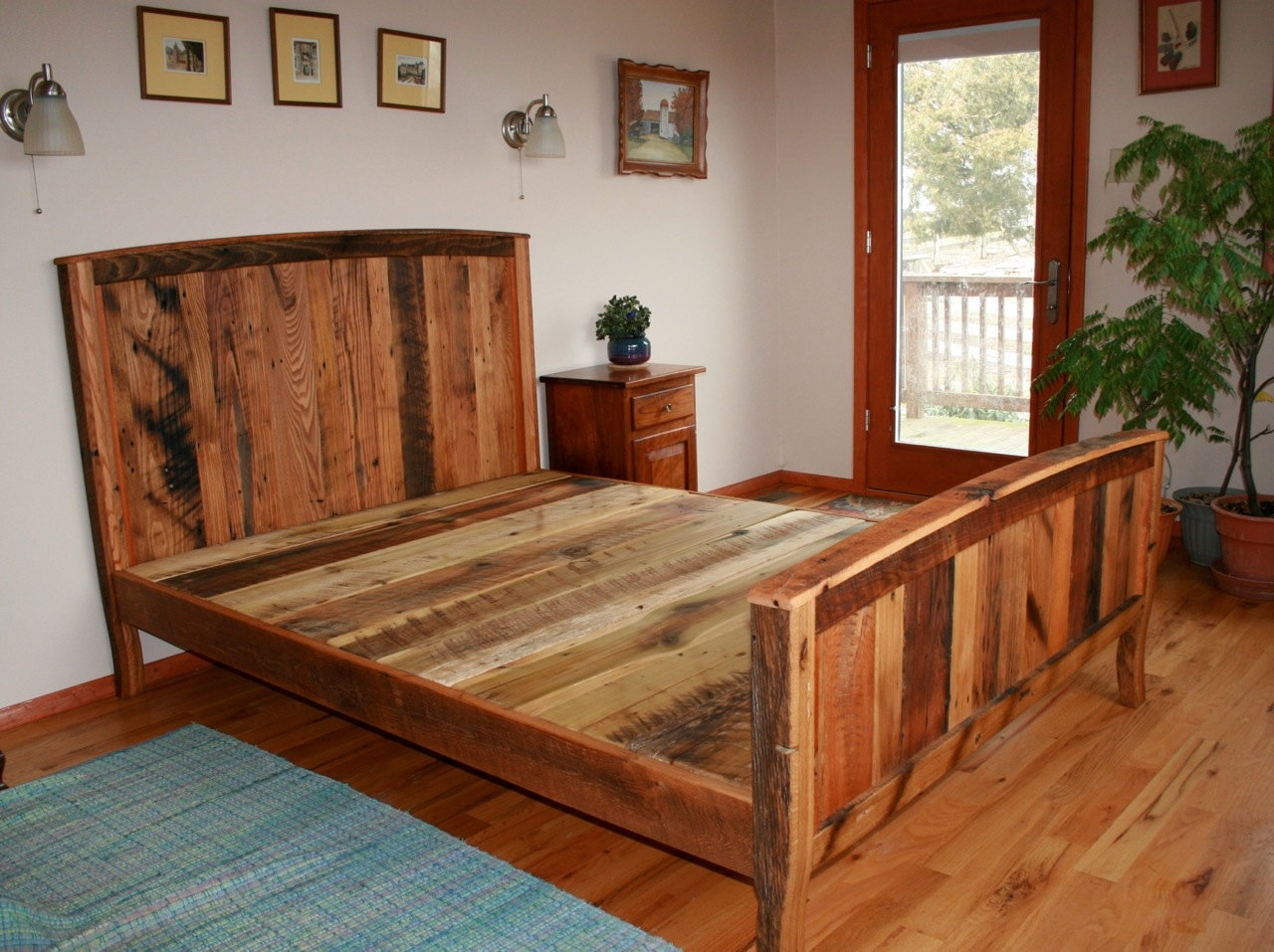 Cozy Country Reclaimed Wood Bed Frame Queen Bed Frame King - Etsy intended for Rustic King Size Bed Frame