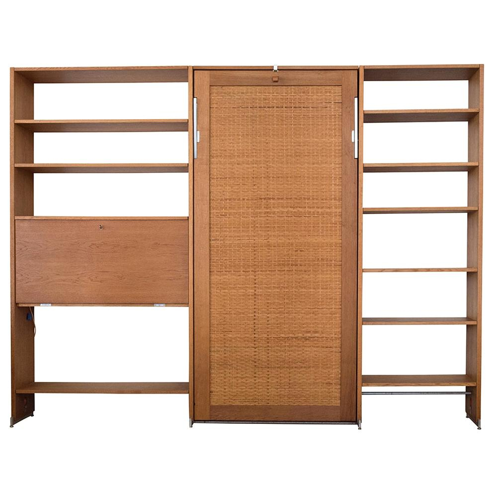 Danish Modern Ry100 Murphy Bed, Desk And Shelving System By Hans J ... throughout Mid Century Modern Murphy Bed