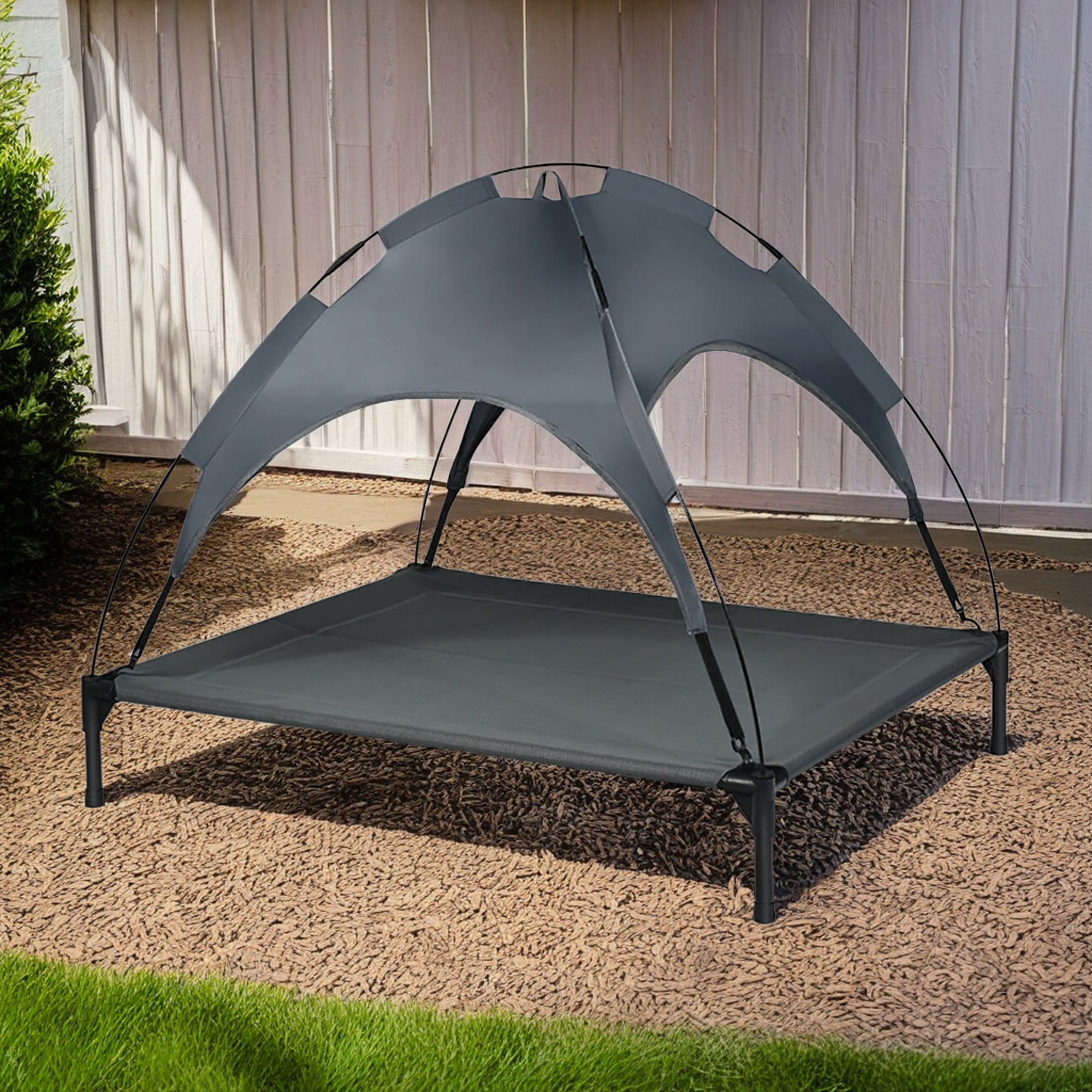 Demi Bonn 41" Elevated Dog Bed With Canopy, Outdoor Dog Cot With ... inside Understanding how outdoor dog beds with canopies improve pet safety and wellbeing