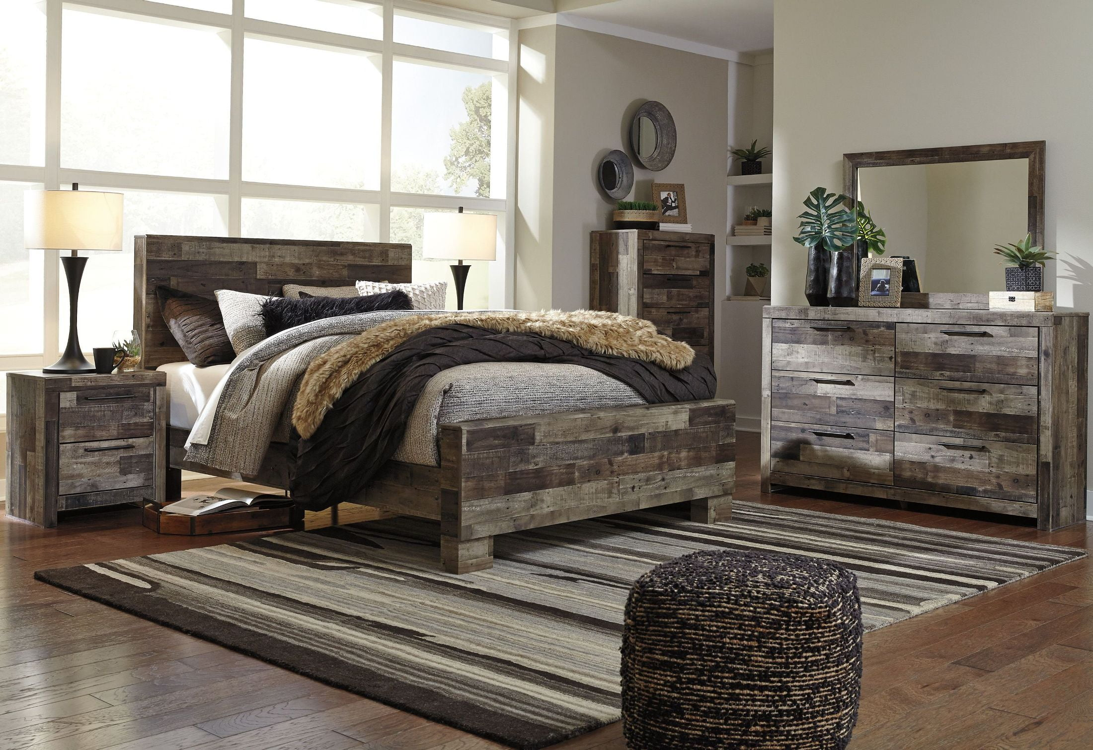 Derekson Gray Panel Bedroom Set By Ashley Furniture | 1Stopbedrooms throughout Maximizing comfort and style with Ashley Furniture's gray bedroom solutions