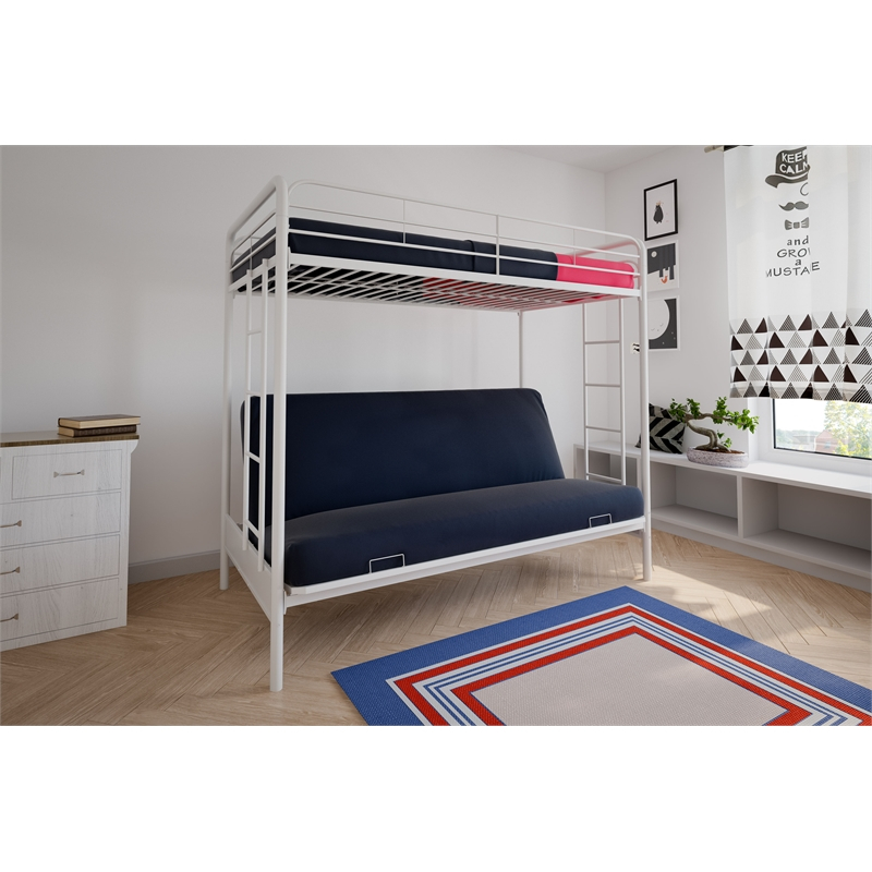 Dhp Metal Twin Over Full Convertible Futon Sofa Bunk Bed In White for Understanding the Space-Saving Benefits of Twin Over Full Futon Bunk Beds