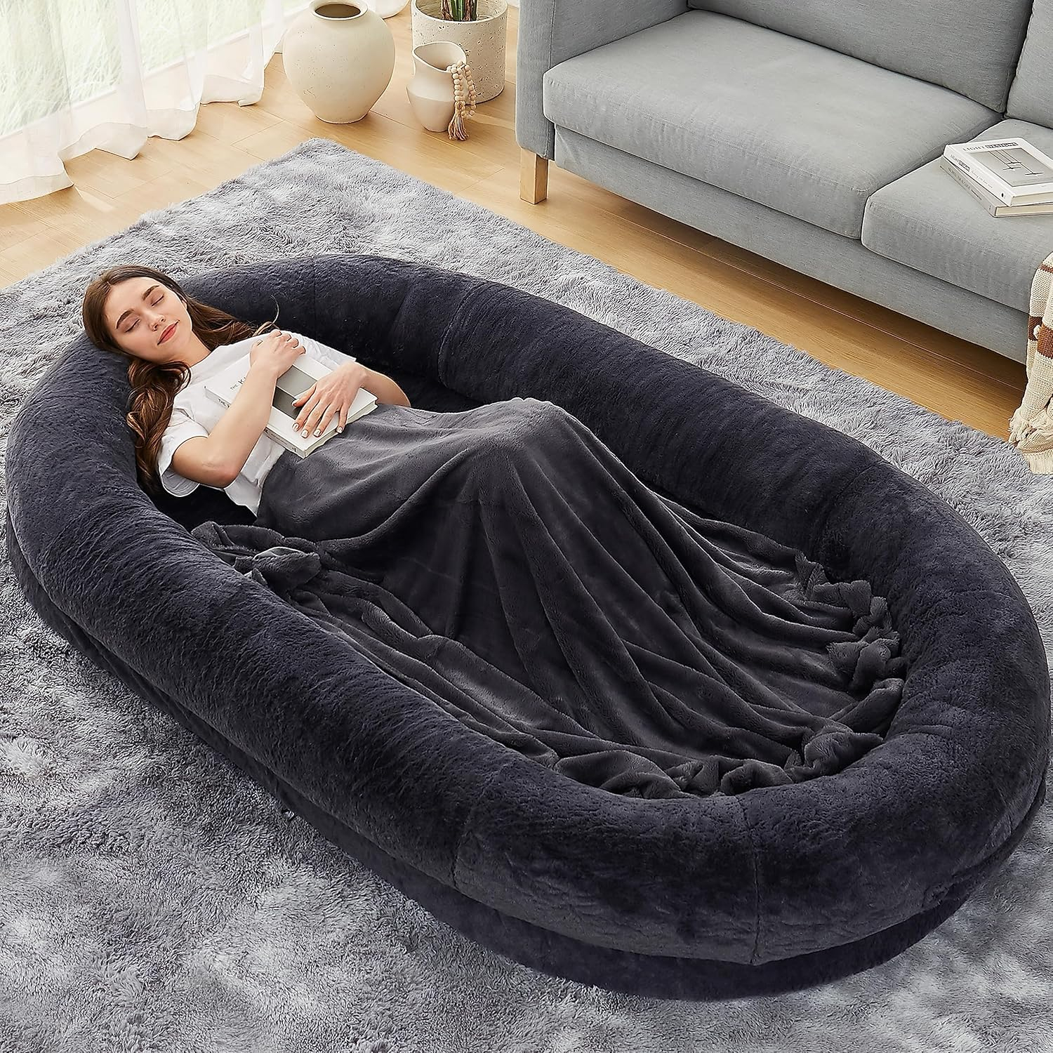 Dogke Large Human Dog Bed, 260Gsm Luxury Fur Human Size Dog Bed For ... with Creating the Perfect Sleep Environment Through Surface Optimization