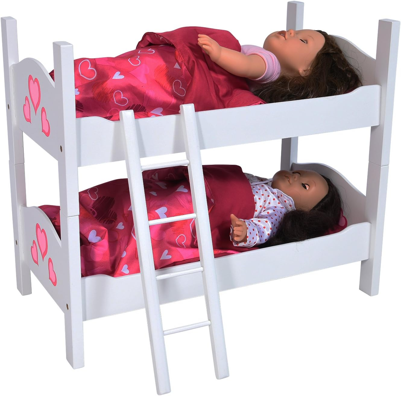 Doll Bunk Beds For 18 Inch Dolls | Platform Bed With Box Spring with Doll Bed For 18 Doll