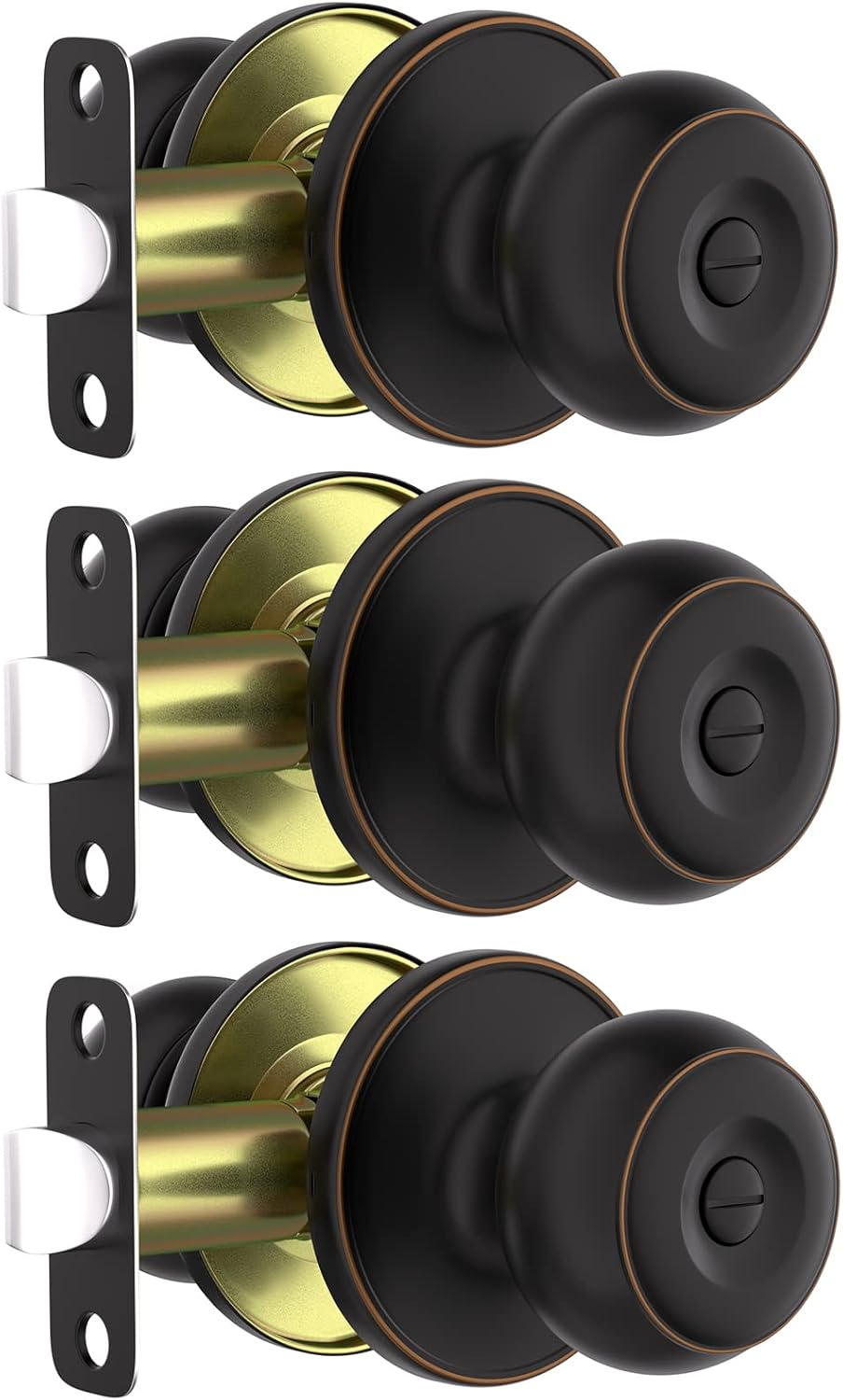 Edge Oil Rubbed Bronze Door Knobs For Interior, Privacy, Bathroom ... in Creating visual harmony with oil rubbed bronze door knobs in home interiors