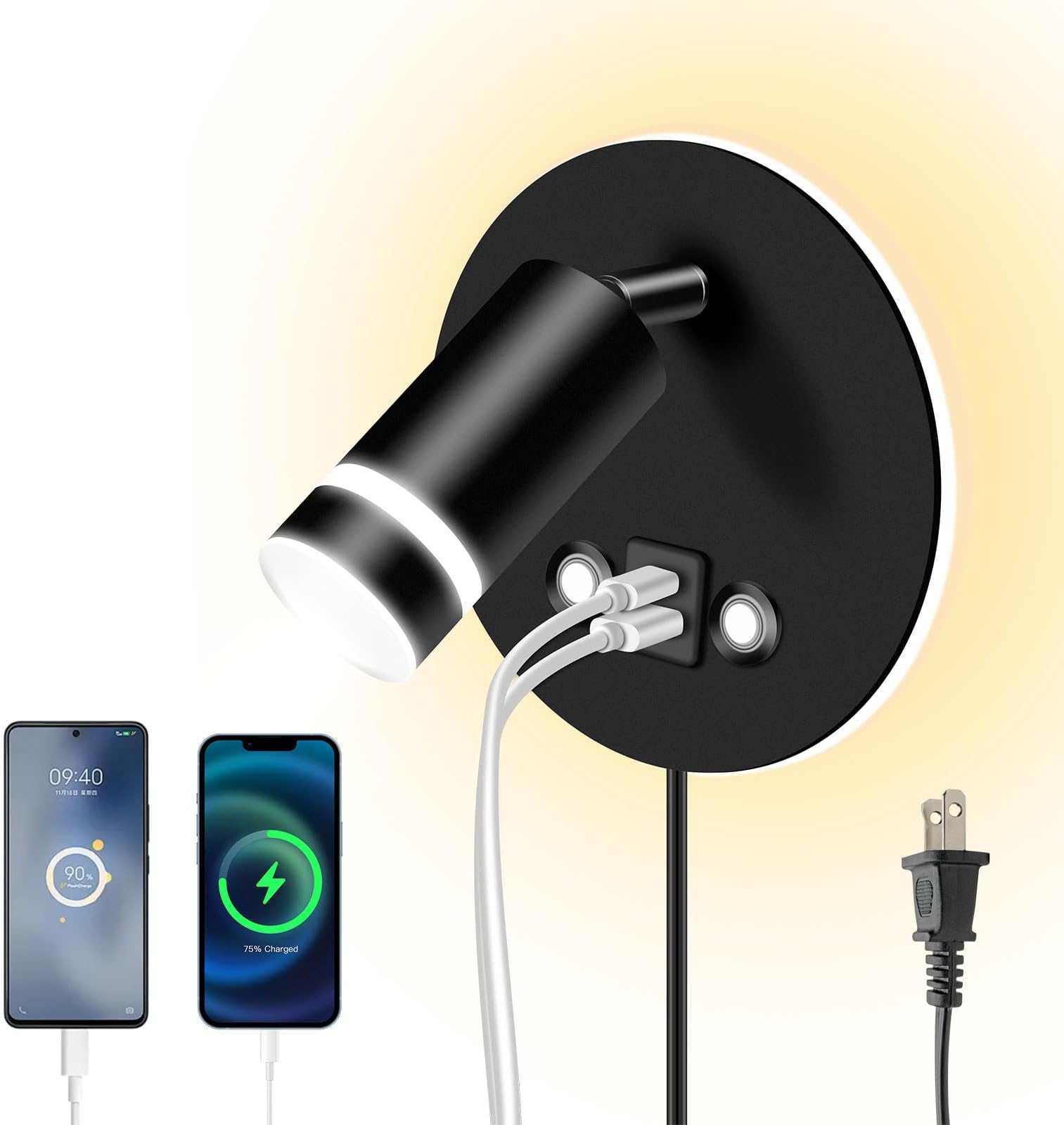 Eray Led Wall Mounted Reading Light, Adjustable Wall Sconces, Wall ... pertaining to Bedroom Wall Lights With Reading Light