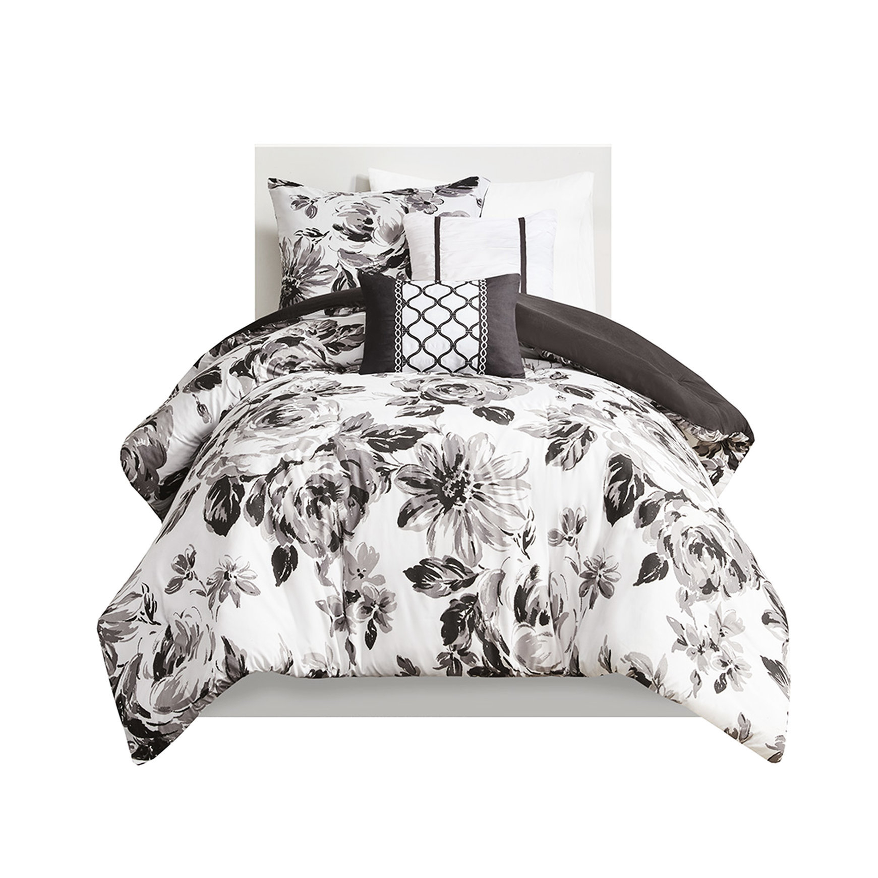 Fengshu Black And White Floral Bedding For Twin/Twin Xl - , Comforter ... throughout Understanding the timeless appeal of black and white floral bedspreads