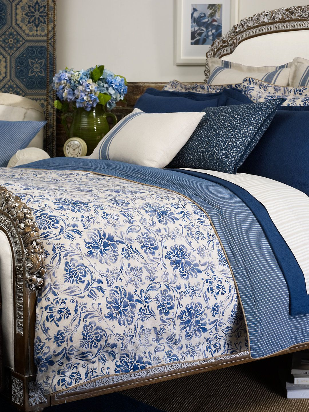 French Blue Bedroom Ideas At Laura Susan Blog within The science behind why blue and white bedding creates peaceful sleep spaces