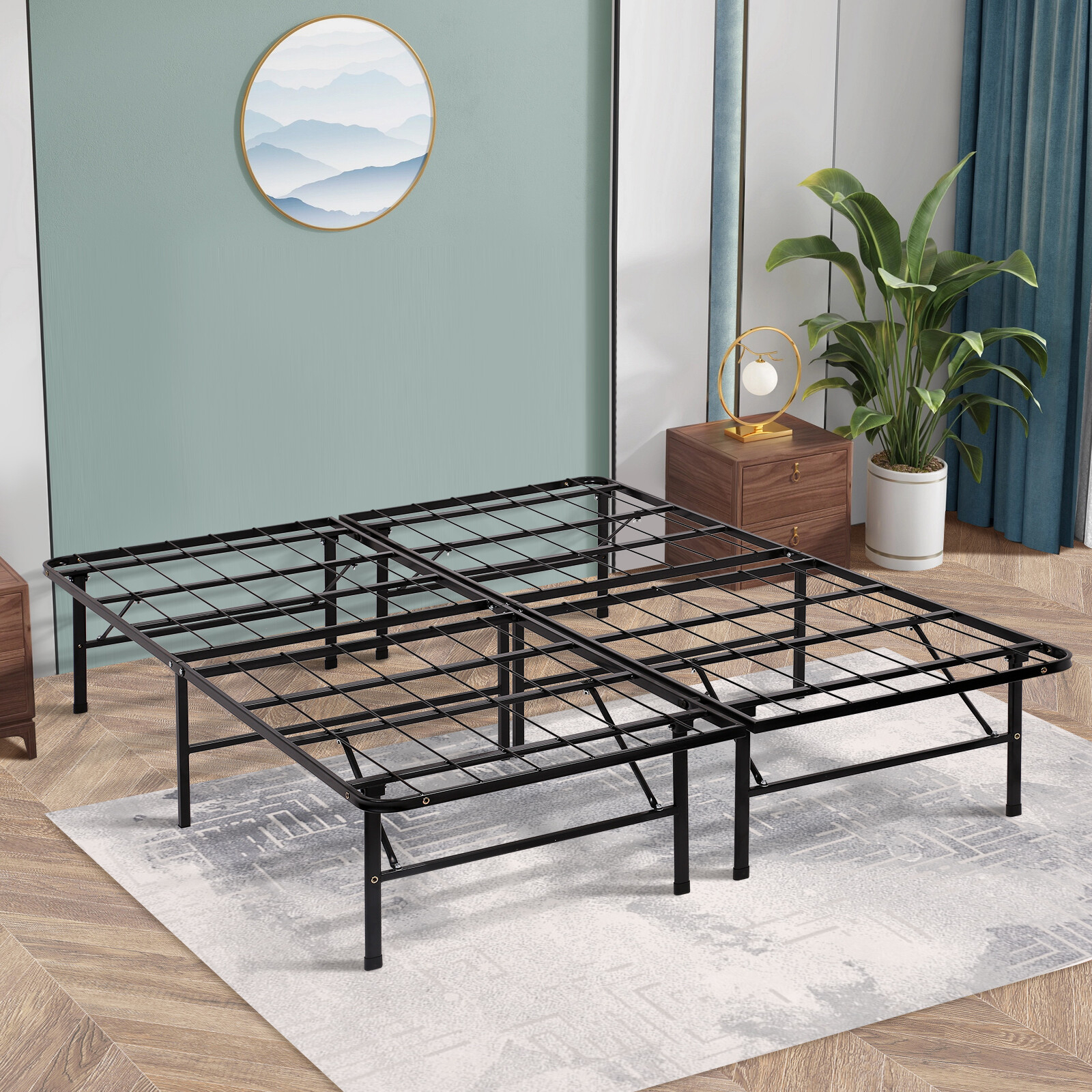 Full Size Bed Frames Noise-Free Metal Platform Bed Frame Folding Bed ... with Space-saving solutions for small bedrooms with collapsible full size bed frames