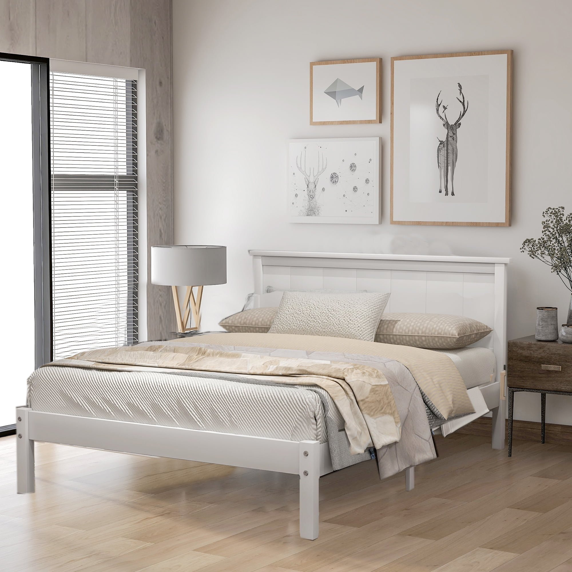 Full Size Wood Platform Bed Frame pertaining to The Complete Guide to Choosing the Right White Platform Bed Frame