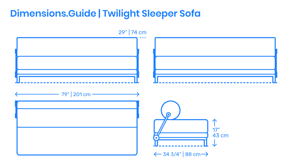 Futons & Sleeper Sofas Dimensions & Drawings | Dimensions.com with regard to How futon bed dimensions affect sleep quality and room layout planning