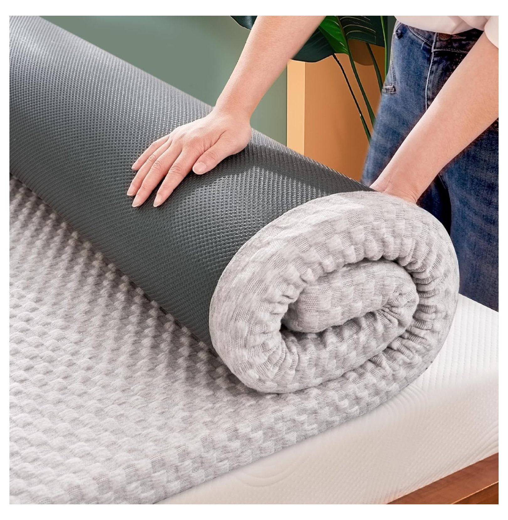 Gel Infused Xl Memory Foam Mattress Topper 4 Inch, Bed Topper With ... with regard to Comparing 4 Inch Memory Foam Mattress Covers to Traditional Options