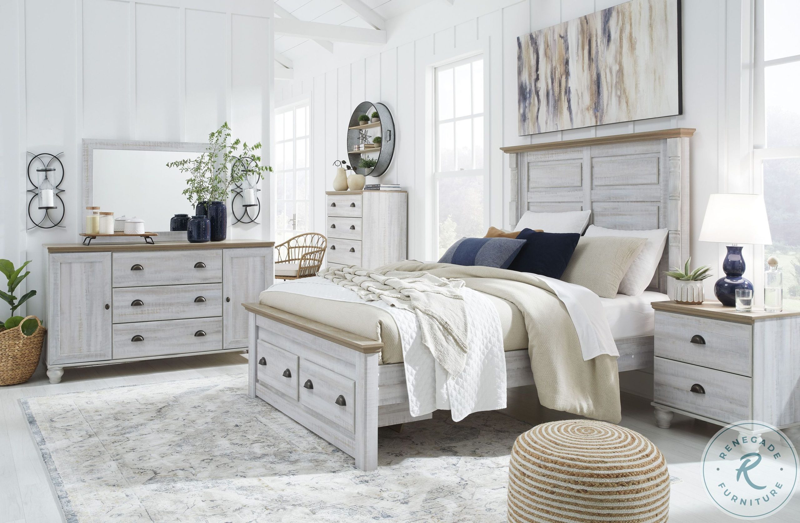 Haven Bay Two Tone Storage Panel Bedroom Set From Ashley Furniture ... with Ashley Furniture Clearance Bedroom Sets
