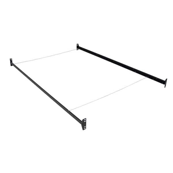 Hollywood Bed Frame Black Adjustable Bedframe Headboard Footboard Bolt ... regarding Bed Frame Rails For Headboard And Footboard