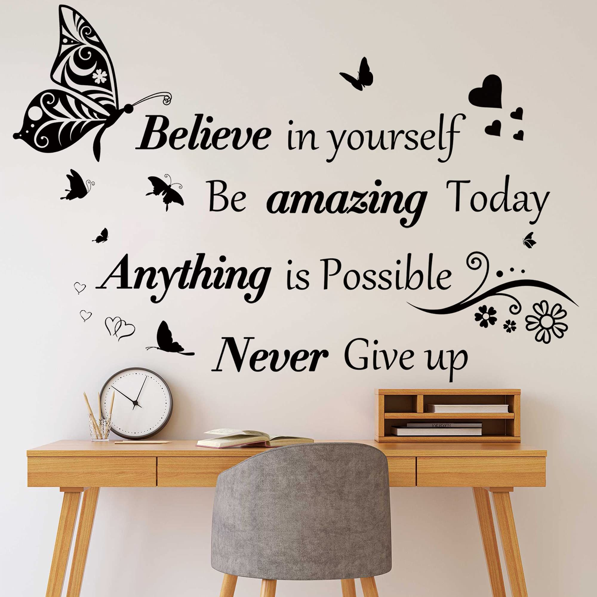 Inspirational Wall Stickers Quotes Letter Wall Art Stickers ... throughout How to choose the perfect motivational stickers for your sleep space